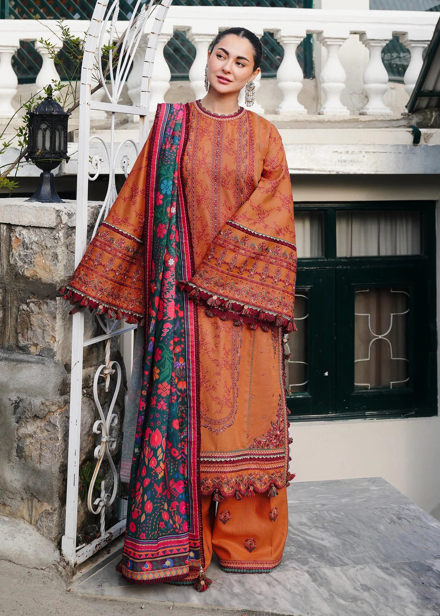 Hussain Rehar - 3PC Luxury Dhanak Embroidered Suit - USME-015034