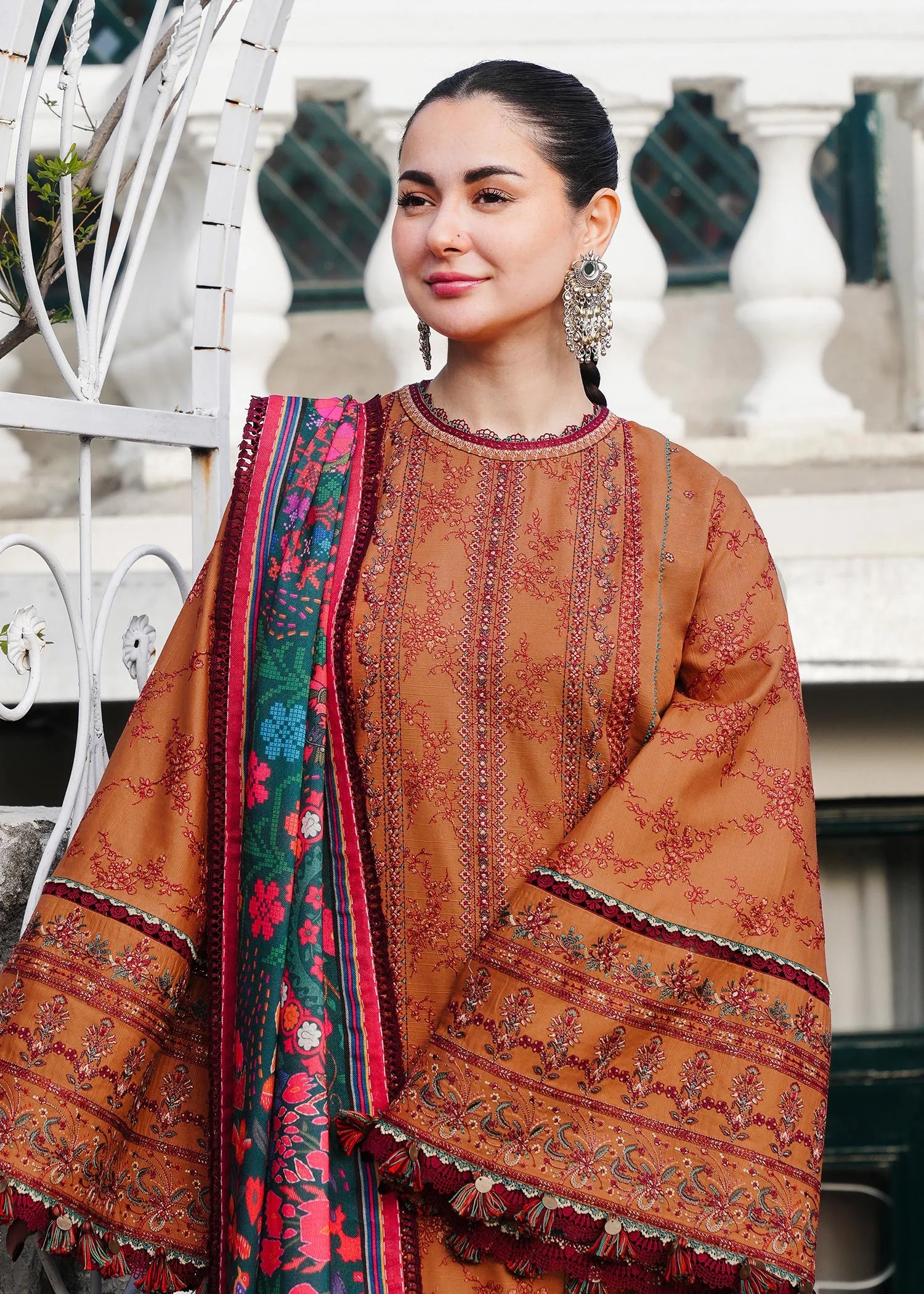 Hussain Rehar - 3PC Luxury Dhanak Embroidered Suit - USME-015034
