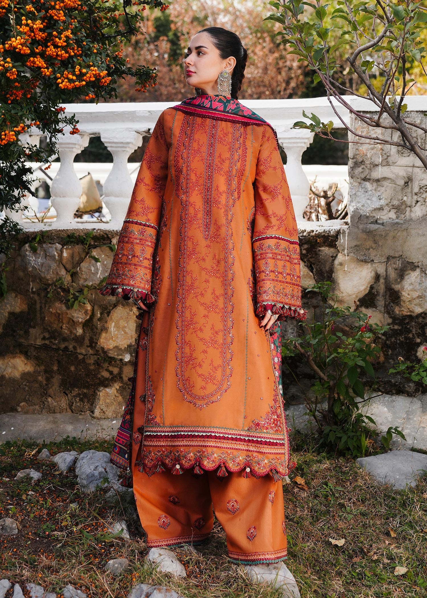 Hussain Rehar - 3PC Luxury Dhanak Embroidered Suit - USME-015034