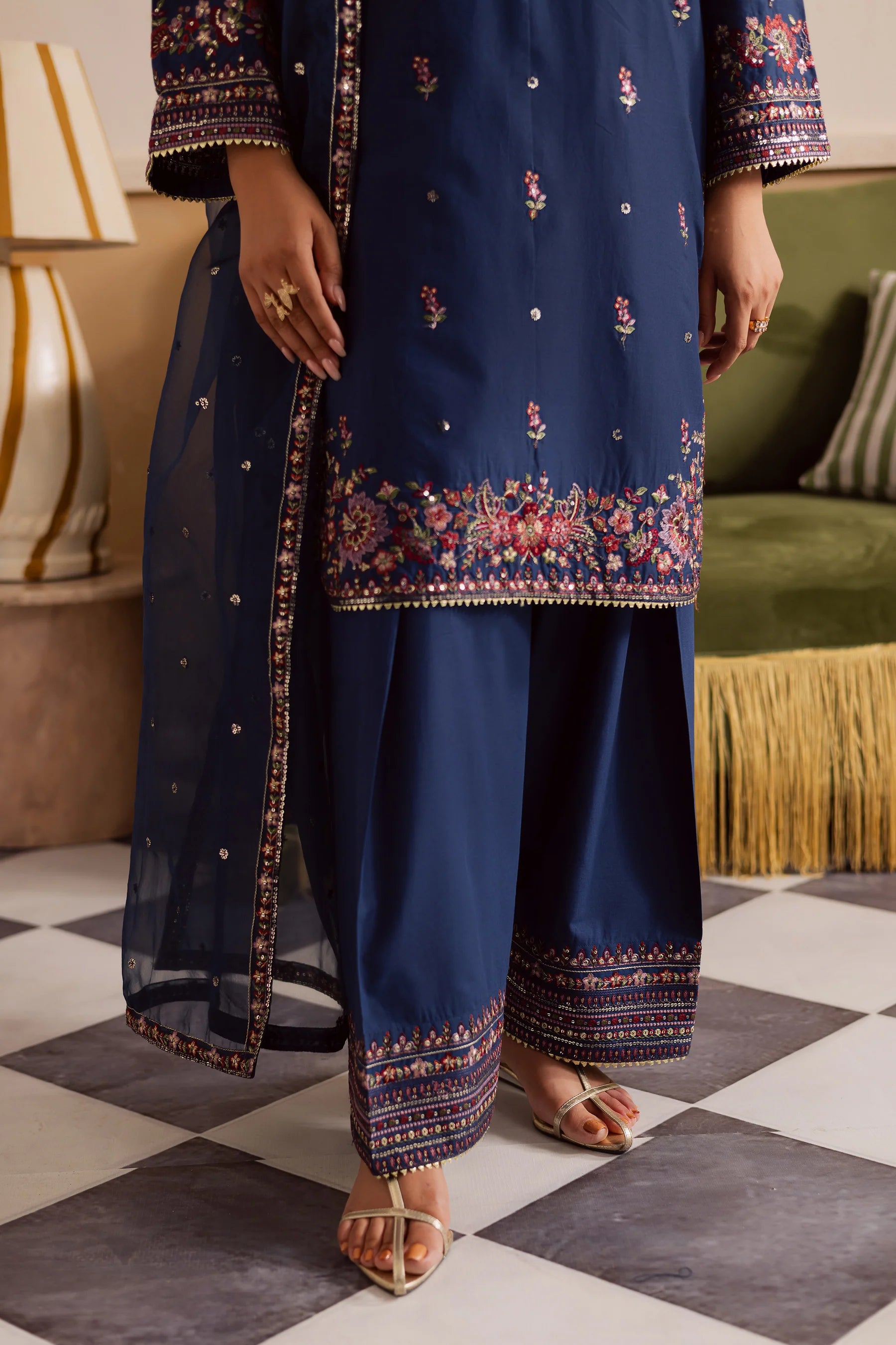 BATIK - 3PC Dhanak Embroidered Suit - USME-015053
