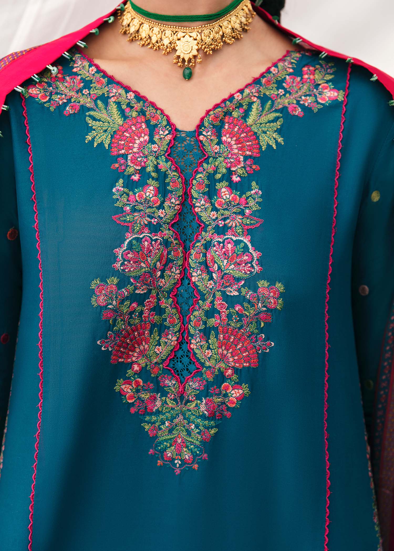 Hussain Rehar - 3PC Luxury Dhanak Embroidered Suit - USME-015057