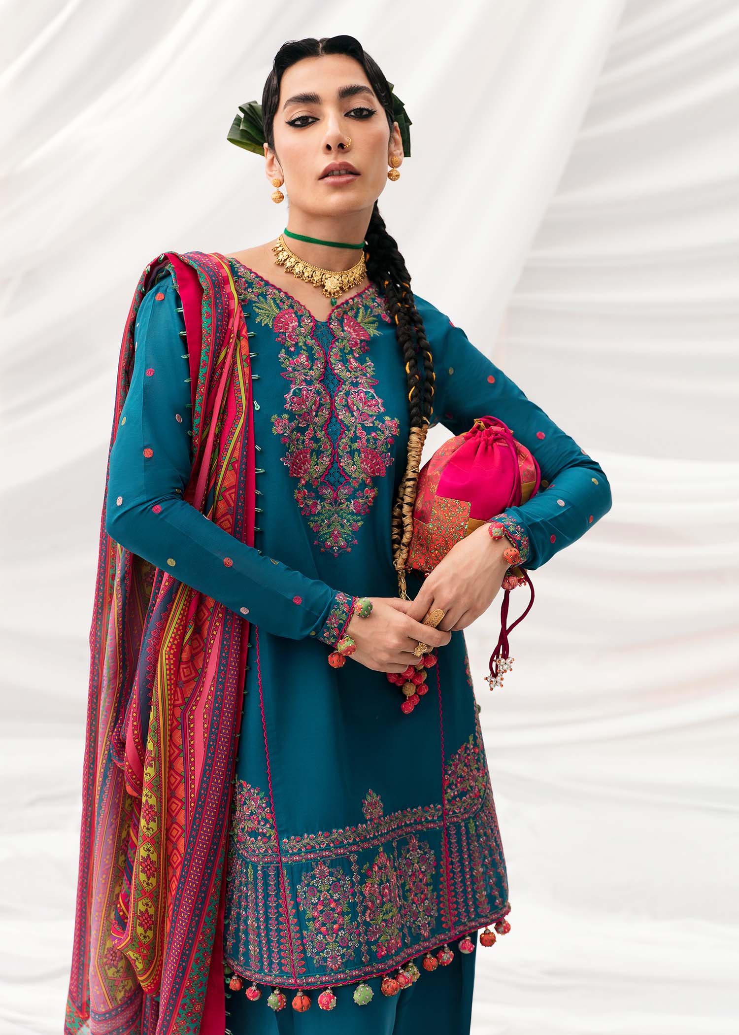 Hussain Rehar - 3PC Luxury Dhanak Embroidered Suit - USME-015057