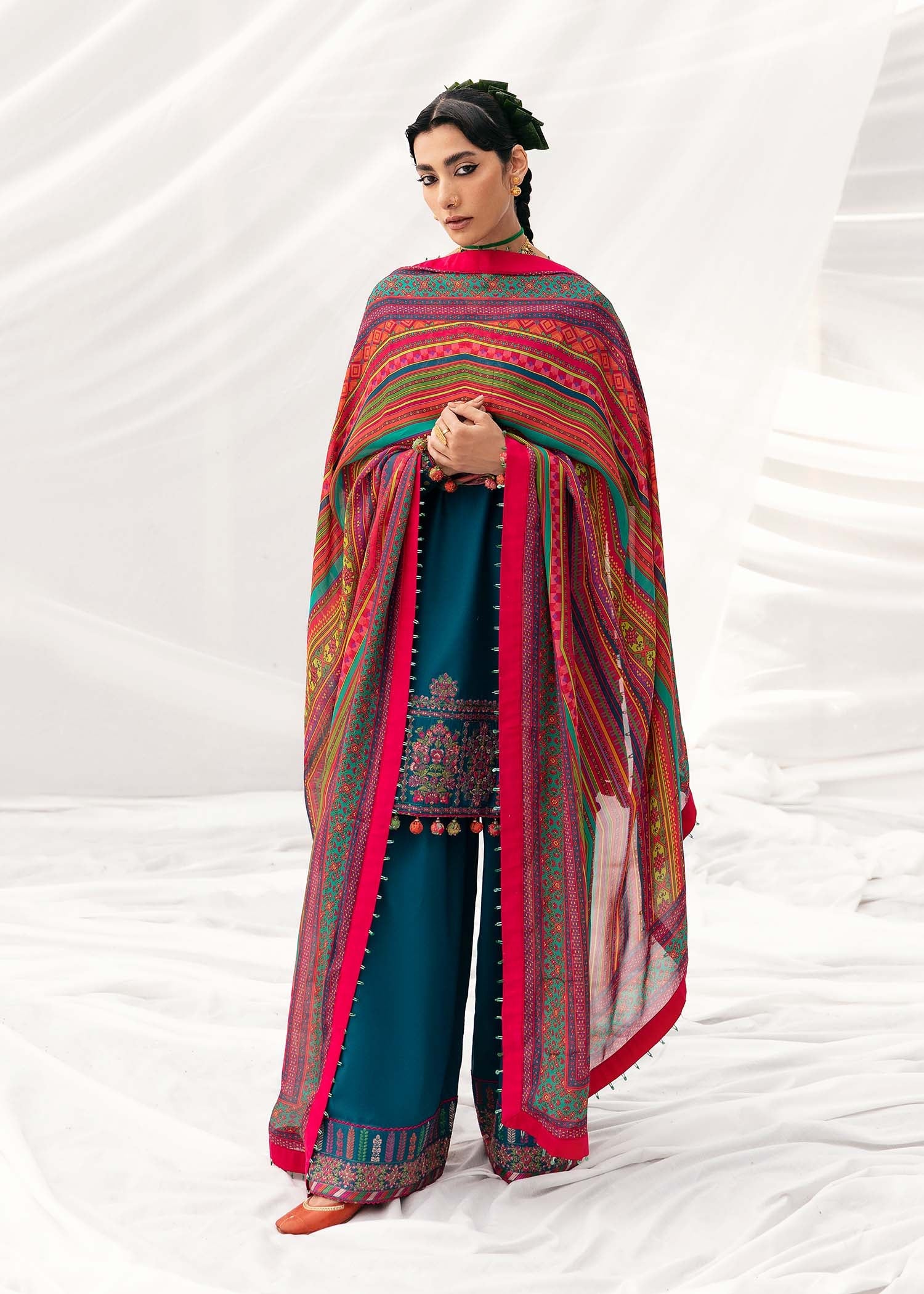 Hussain Rehar - 3PC Luxury Dhanak Embroidered Suit - USME-015057