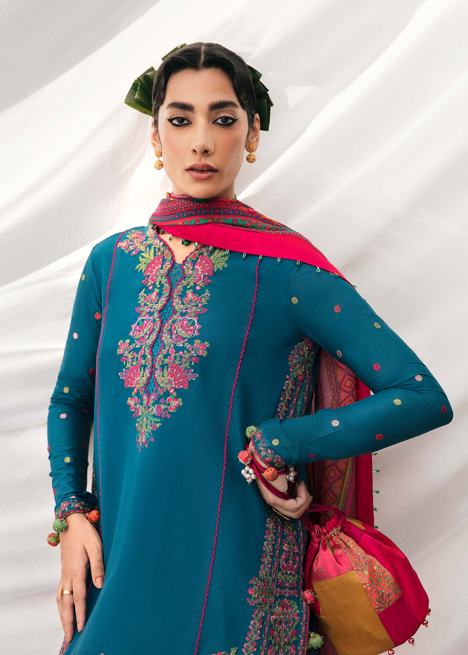 Hussain Rehar - 3PC Luxury Dhanak Embroidered Suit - USME-015057