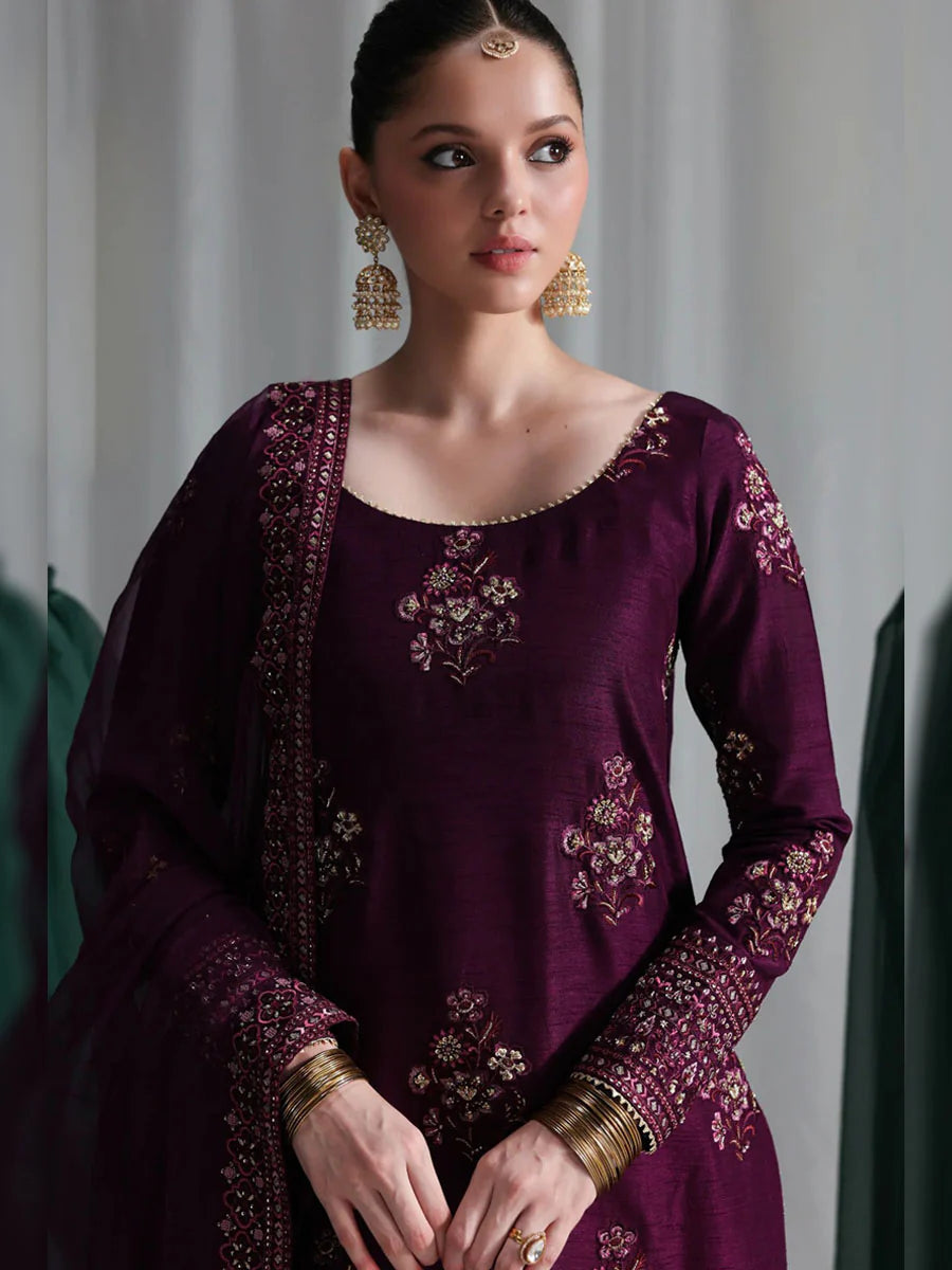 Motifz 3PC Luxury Dhanak Embroidered Suit - USME-0160626