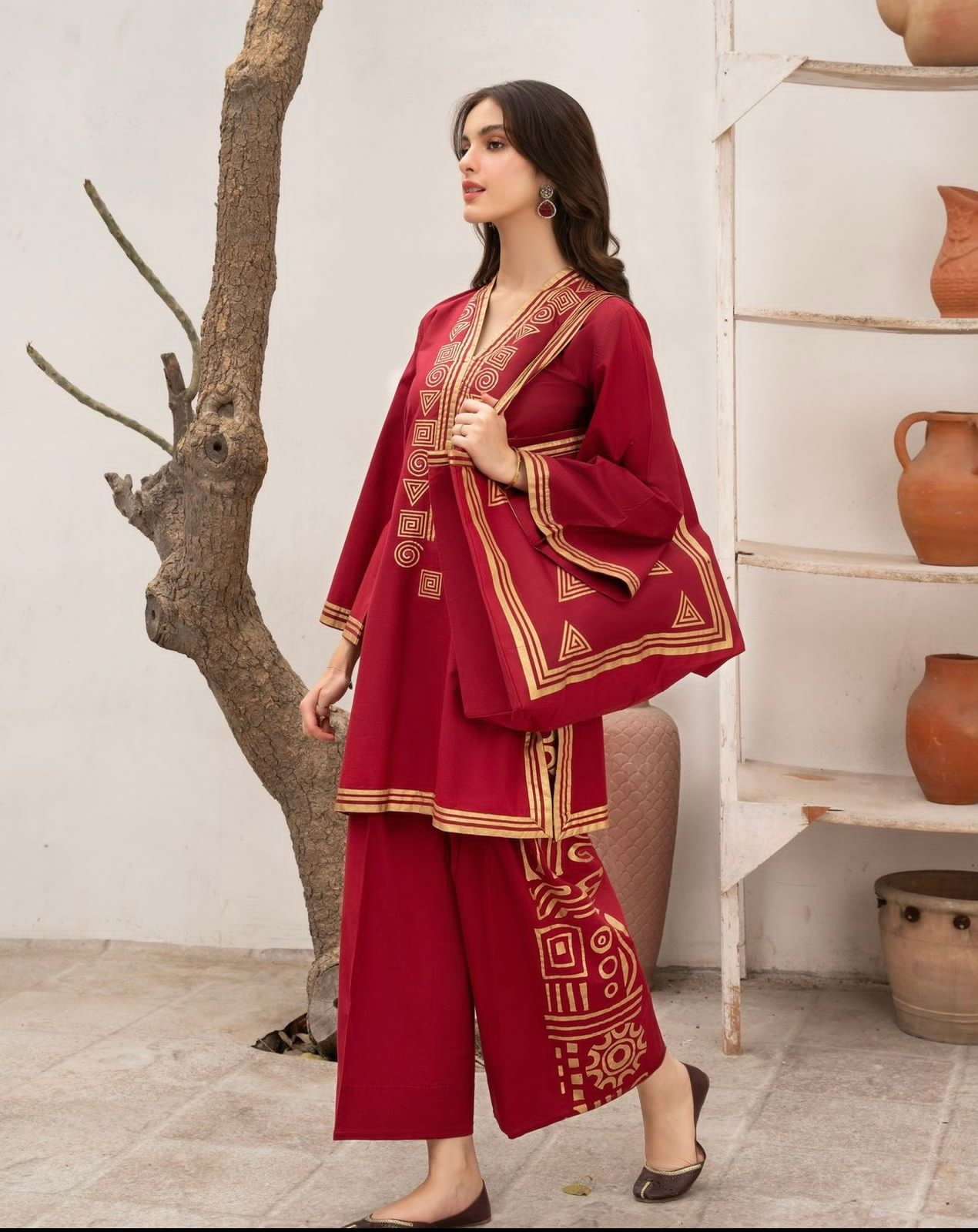 Haya - 2PC Embroidered Suit - USME-07018