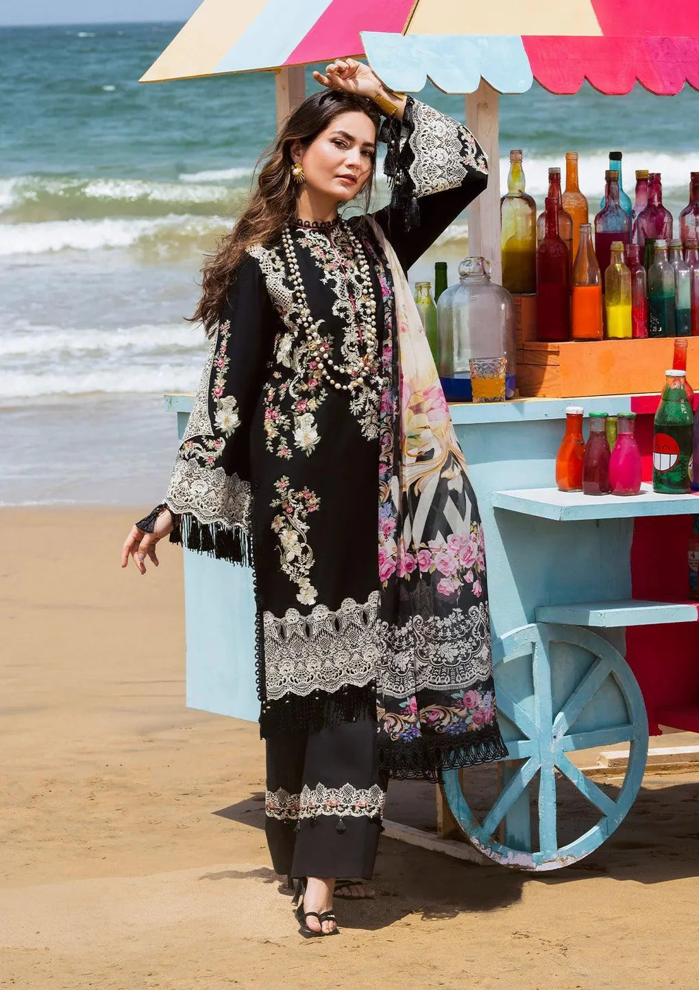 ELAF - 3PC Luxury Dhanak Embroidered Suit - USME-015032