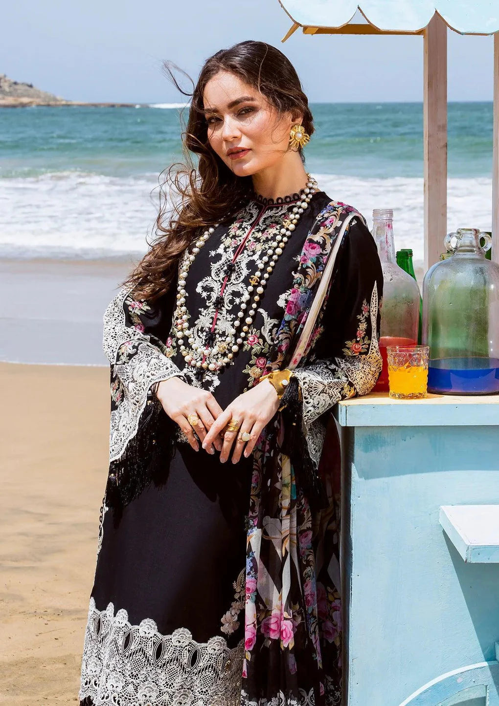 ELAF - 3PC Luxury Dhanak Embroidered Suit - USME-015032