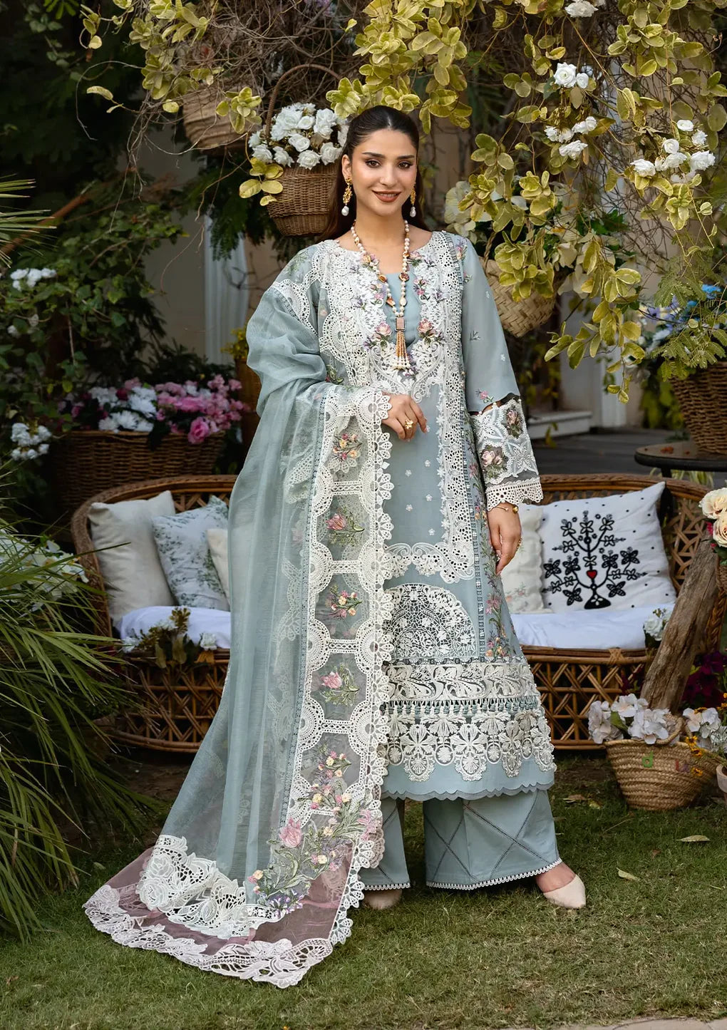 ELAF - 3PC Luxury Dhanak Embroidered Suit - USME-015007