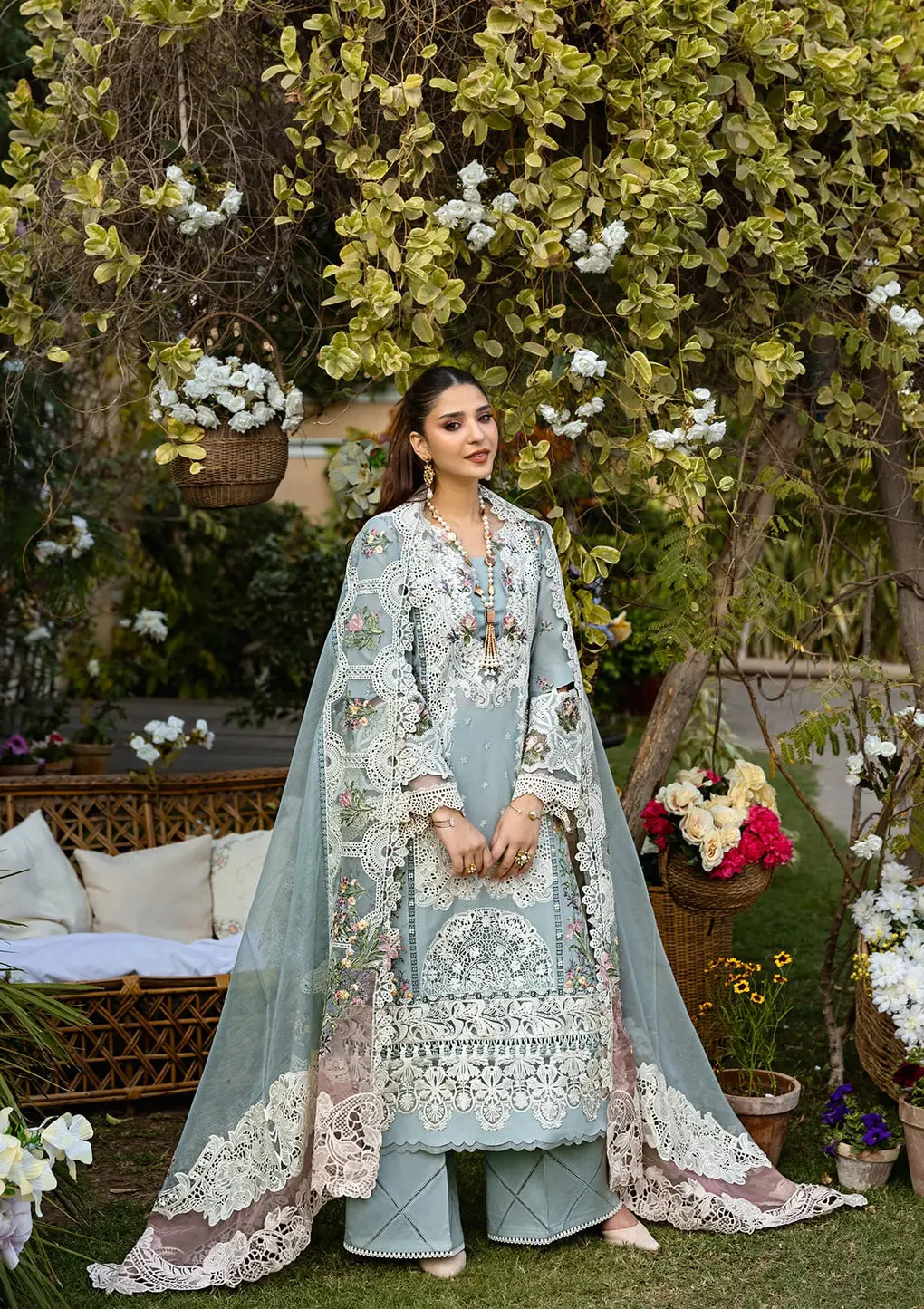 ELAF - 3PC Luxury Dhanak Embroidered Suit - USME-015007