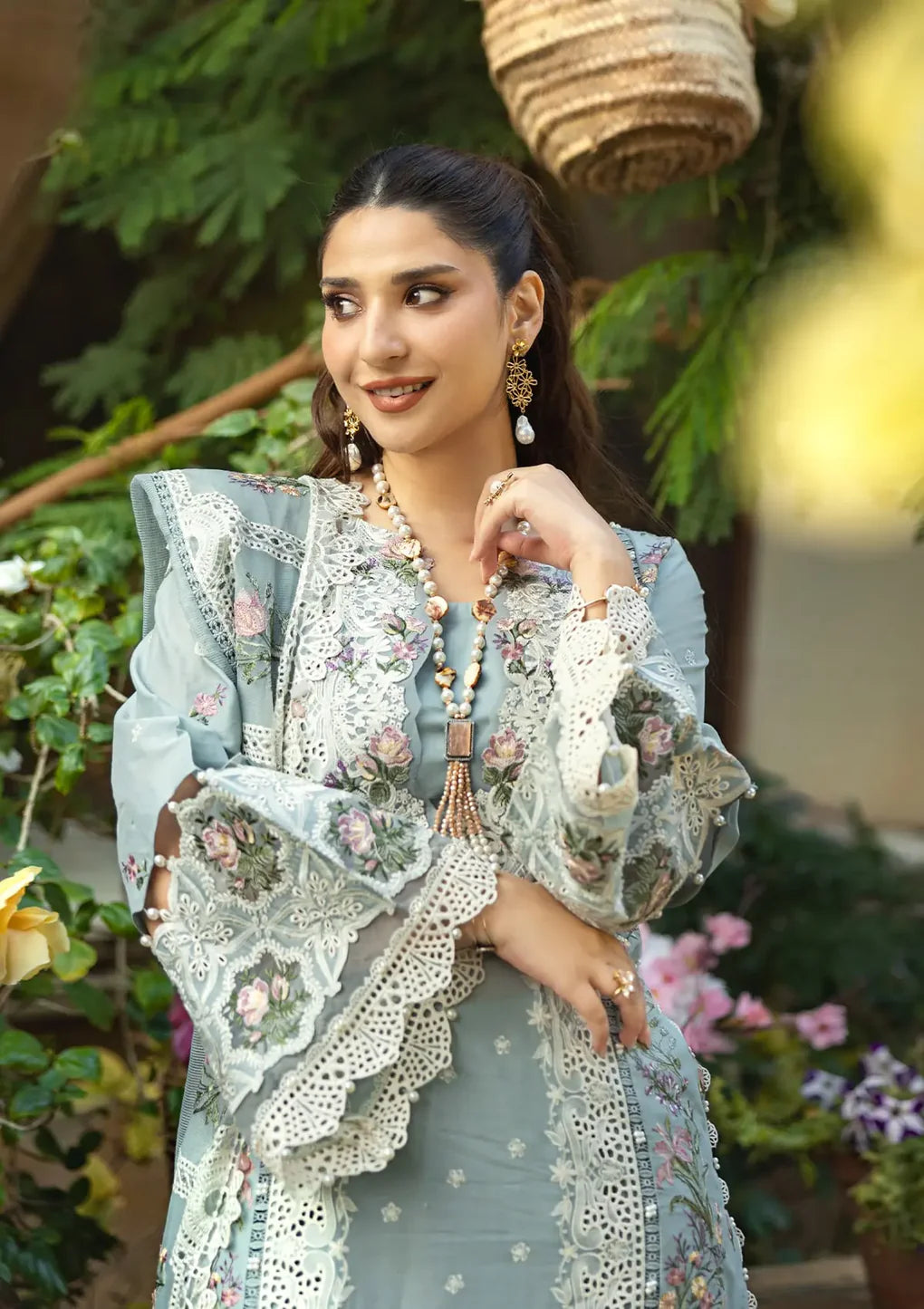ELAF - 3PC Luxury Dhanak Embroidered Suit - USME-015007
