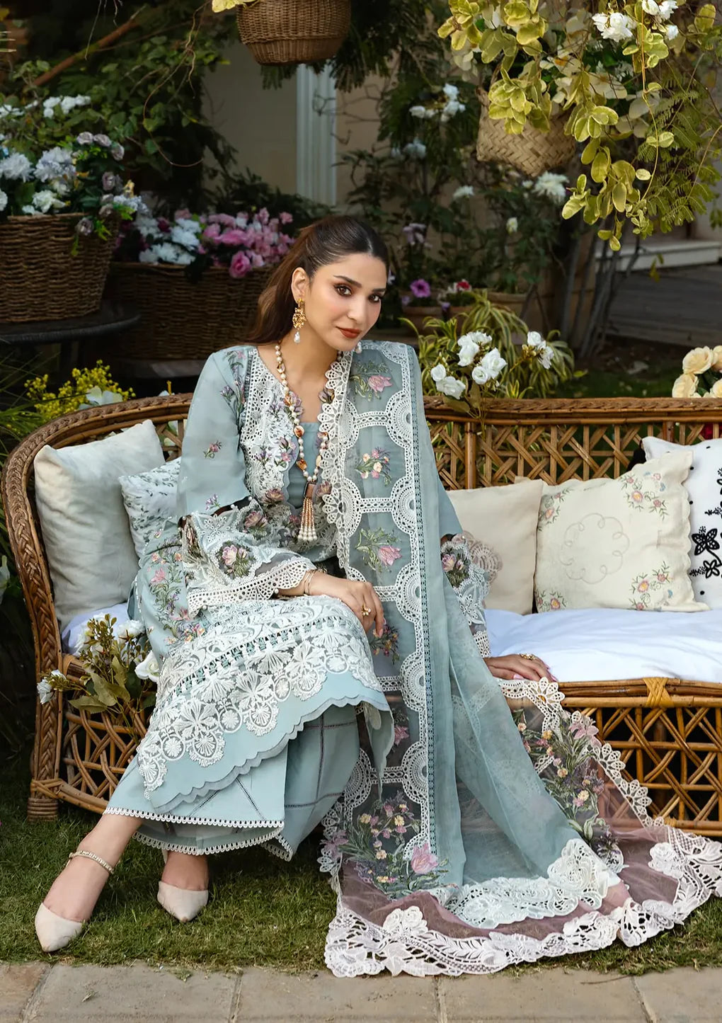 ELAF - 3PC Luxury Dhanak Embroidered Suit - USME-015007