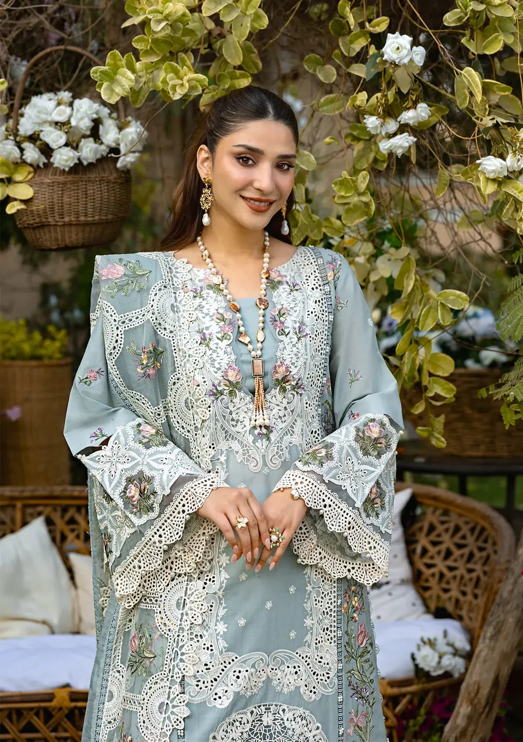 ELAF - 3PC Luxury Dhanak Embroidered Suit - USME-015007