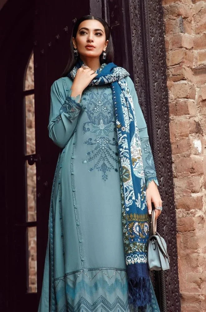 Maria B  - 3PC Dhanak Embroidered Suit - USME-014012