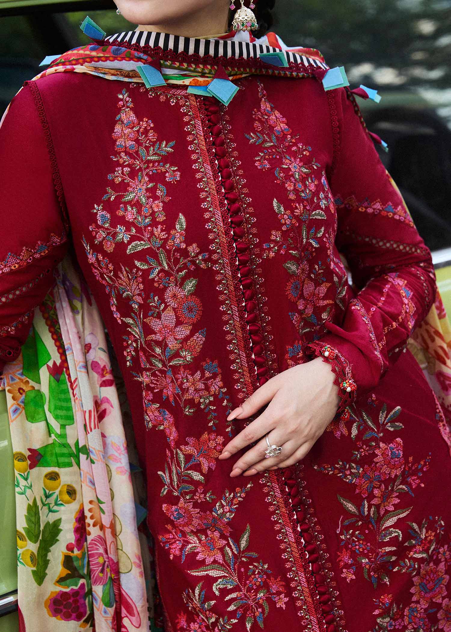 Hussain Rehar - 3PC Luxury Dhanak Embroidered Suit - USME-014033