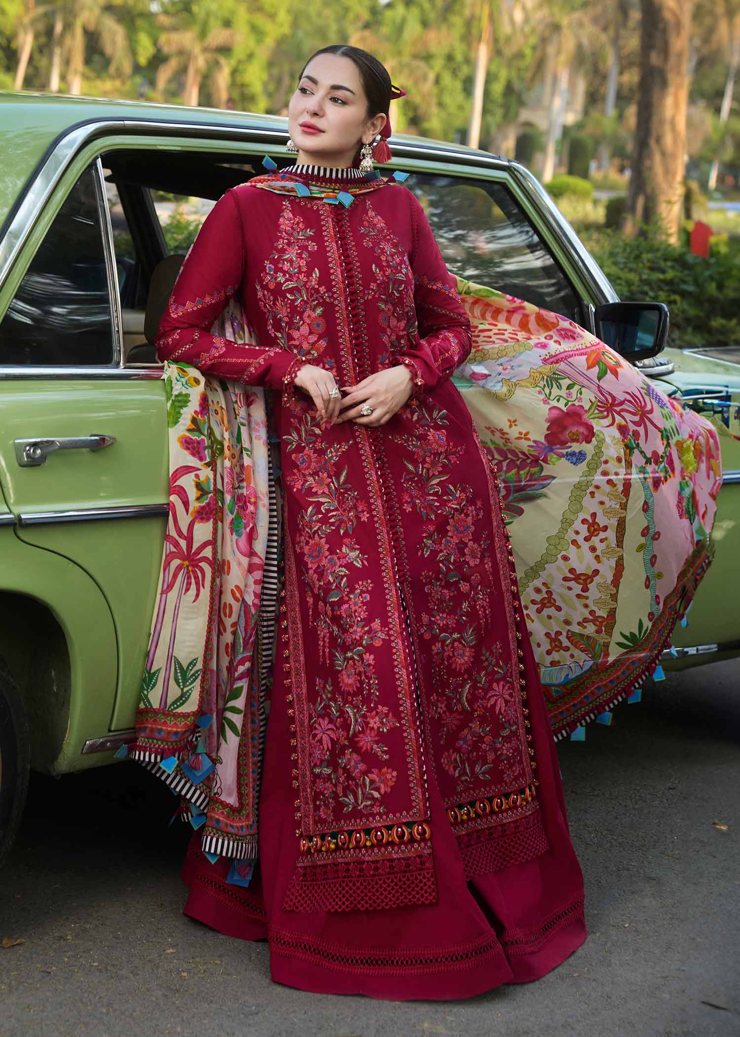 Hussain Rehar - 3PC Luxury Dhanak Embroidered Suit - USME-014033