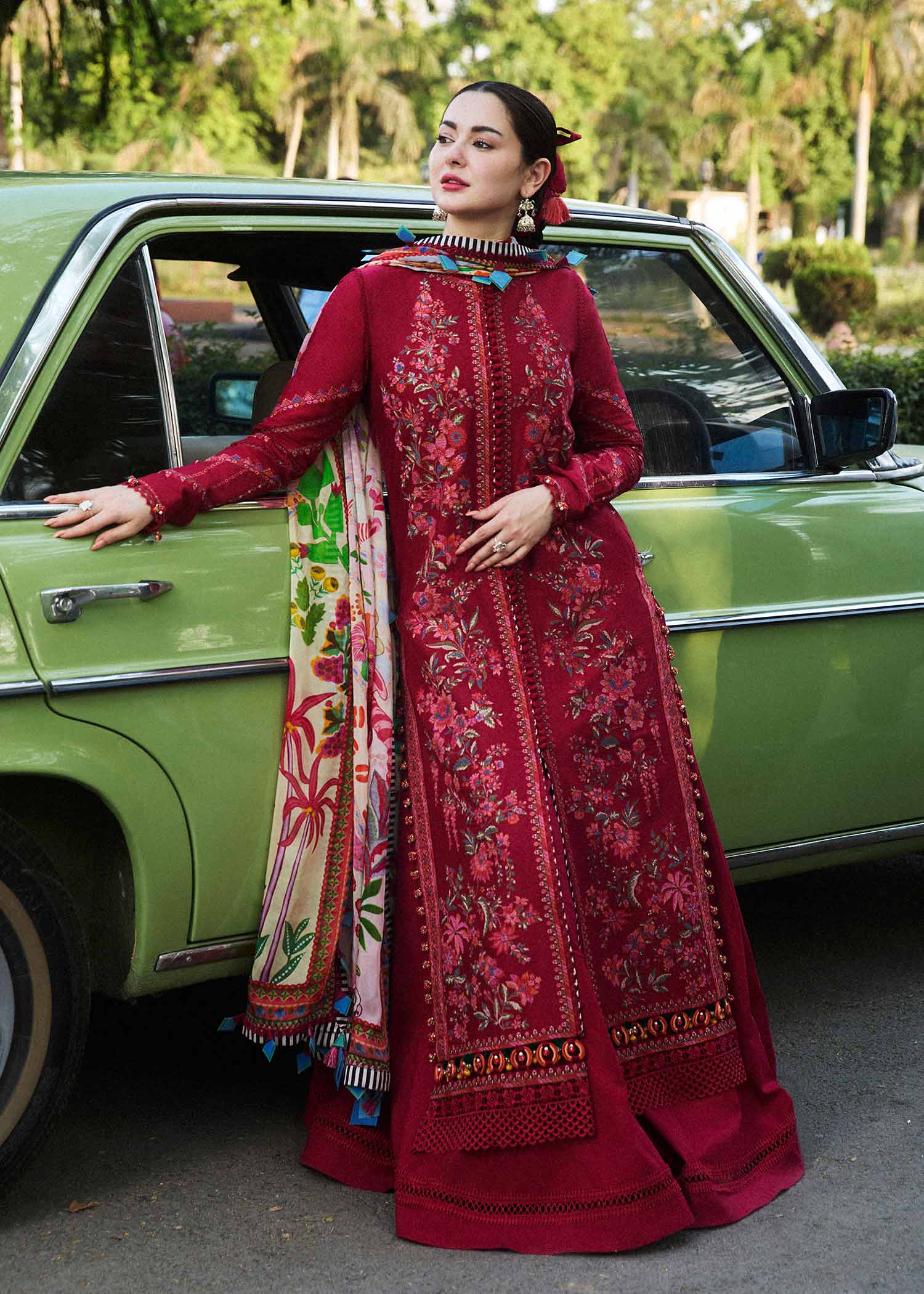 Hussain Rehar - 3PC Luxury Dhanak Embroidered Suit - USME-014033