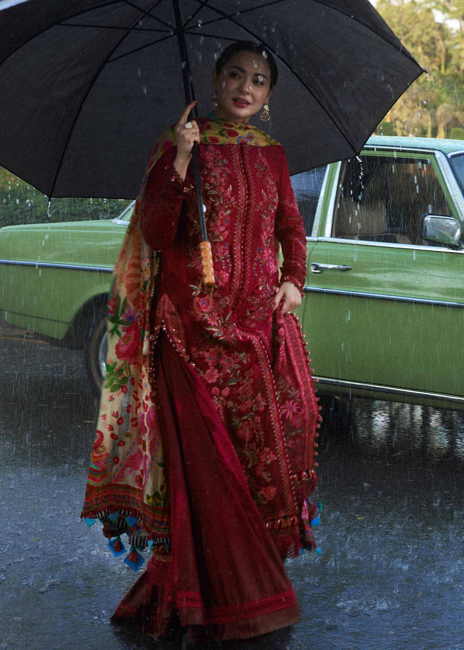 Hussain Rehar - 3PC Luxury Dhanak Embroidered Suit - USME-014033