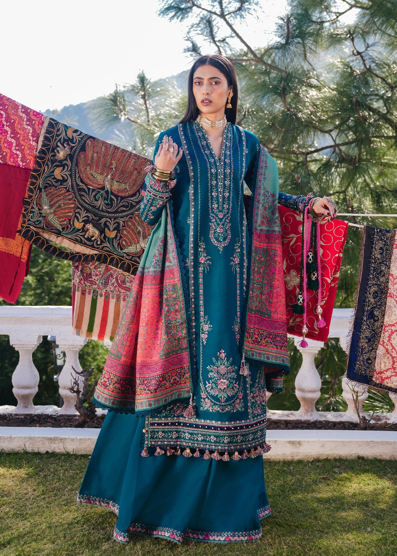 Hussain Rehar - 3PC Luxury Dhanak Embroidered Suit - USME-014034