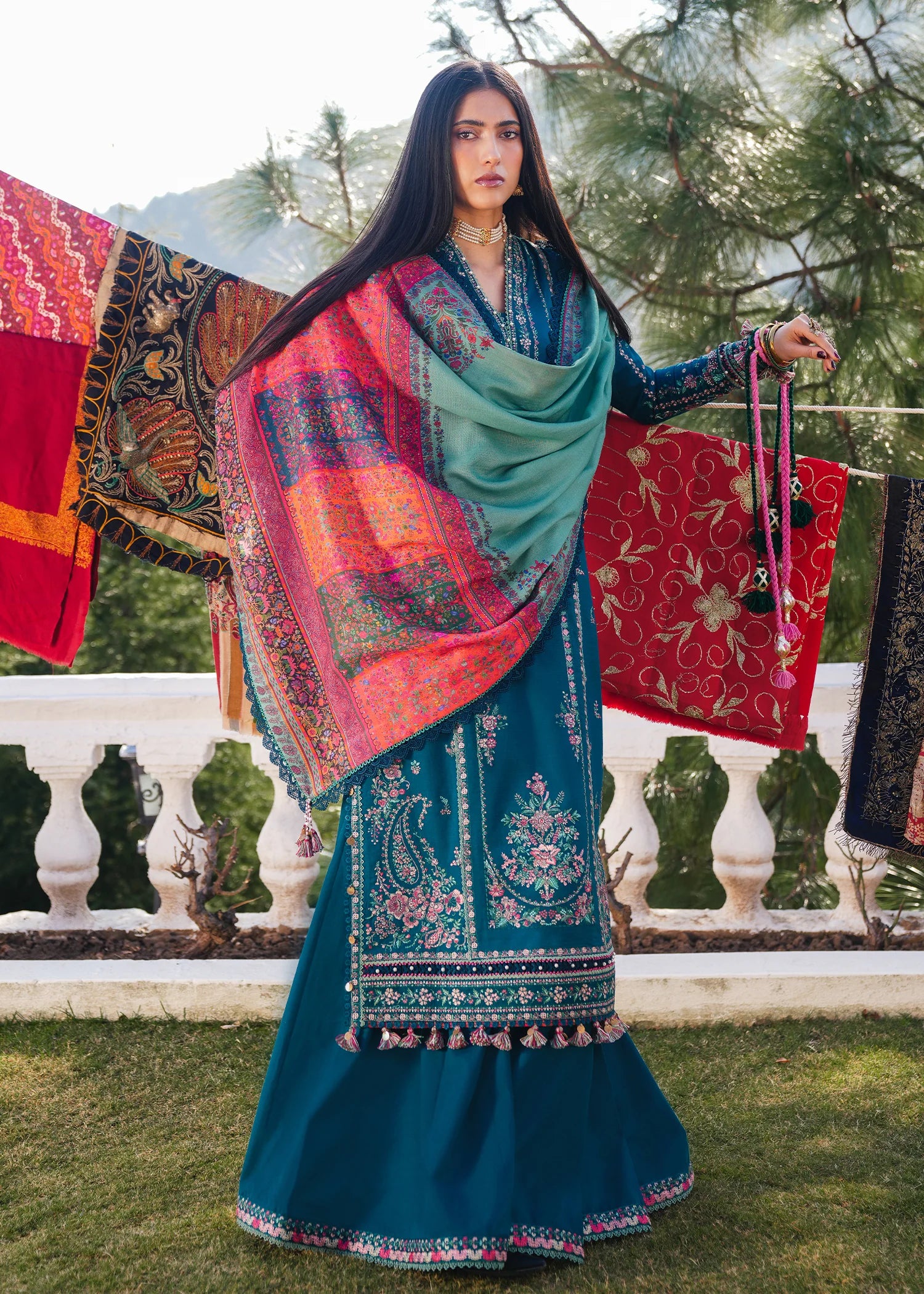 Hussain Rehar - 3PC Luxury Dhanak Embroidered Suit - USME-014034