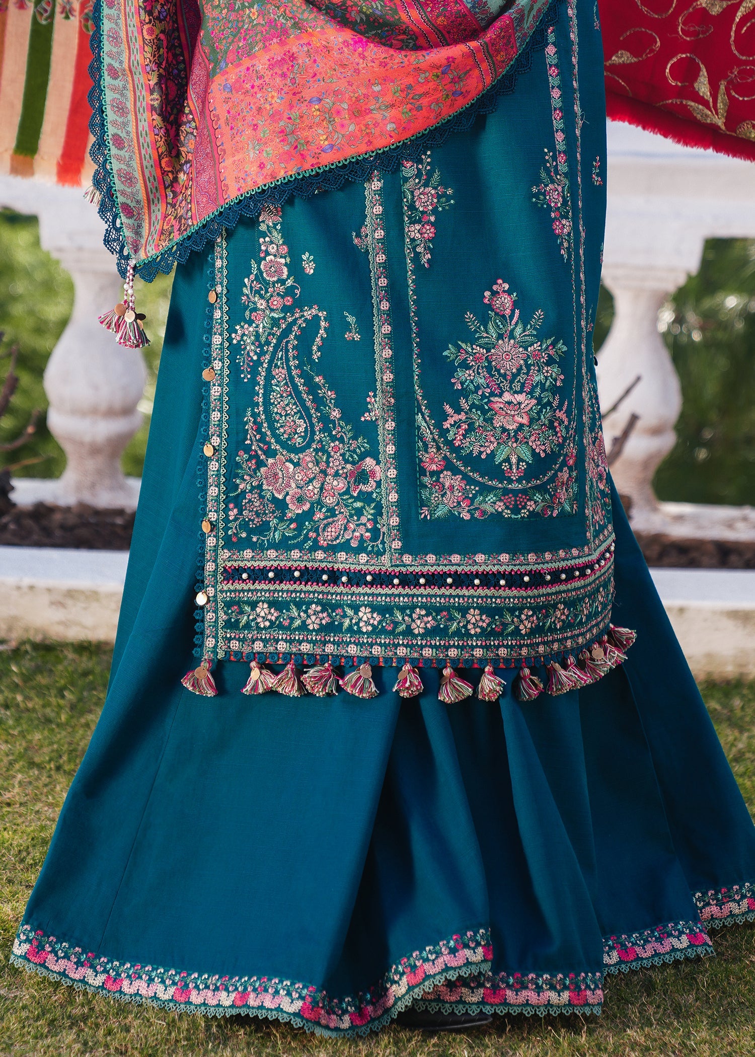 Hussain Rehar - 3PC Luxury Dhanak Embroidered Suit - USME-014034