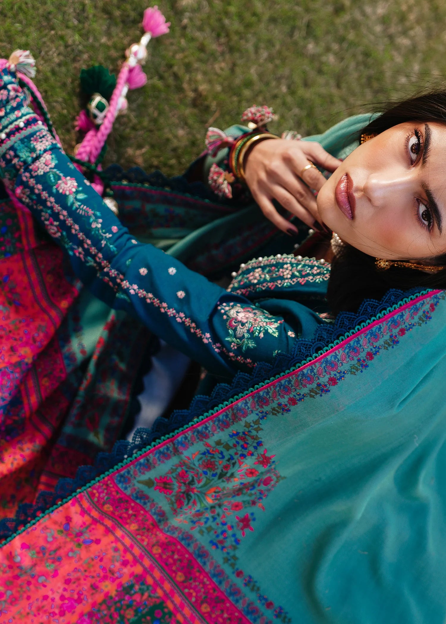 Hussain Rehar - 3PC Luxury Dhanak Embroidered Suit - USME-014034