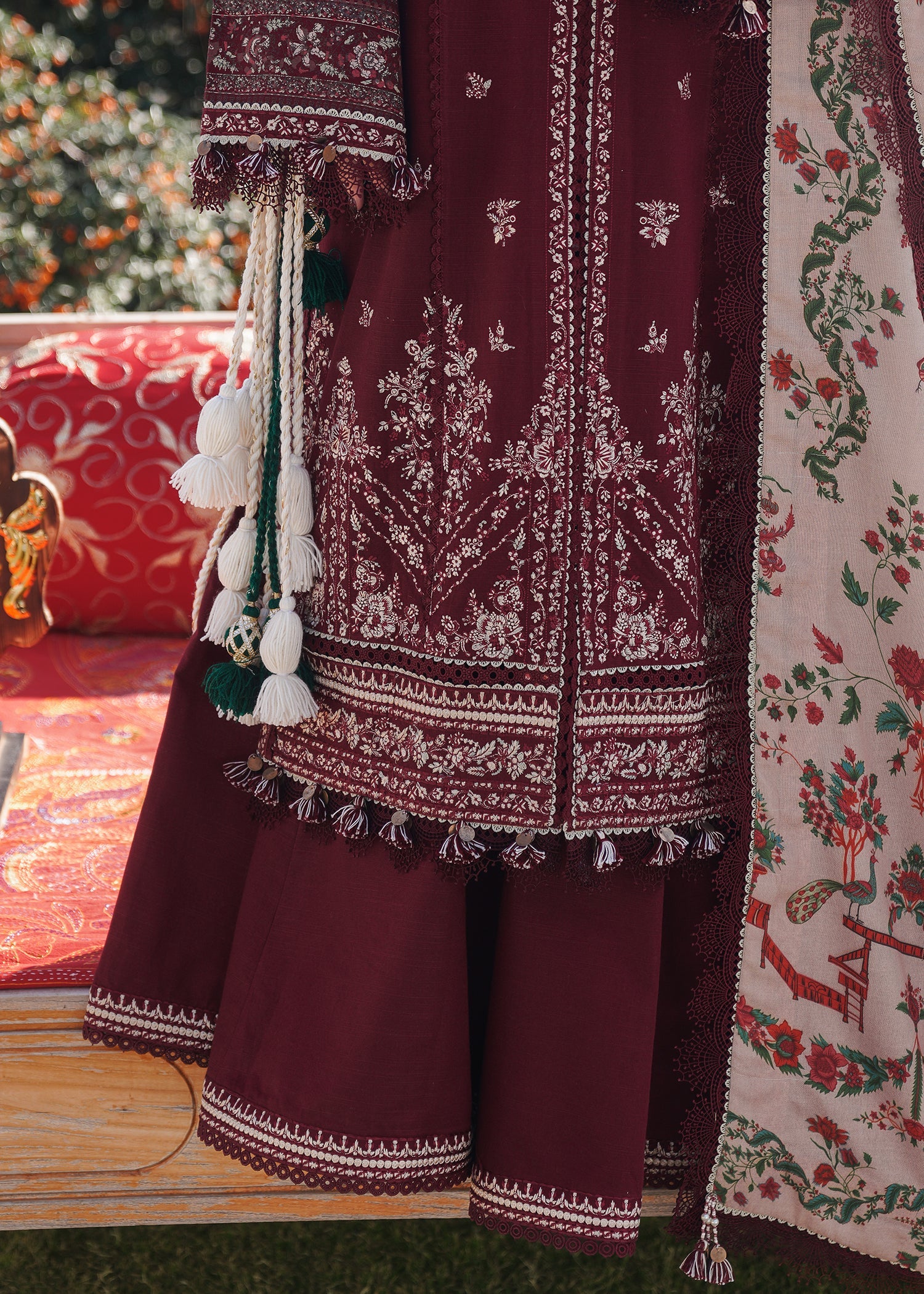 Hussain Rehar - 3PC Luxury Dhanak Embroidered Suit - USME-014035