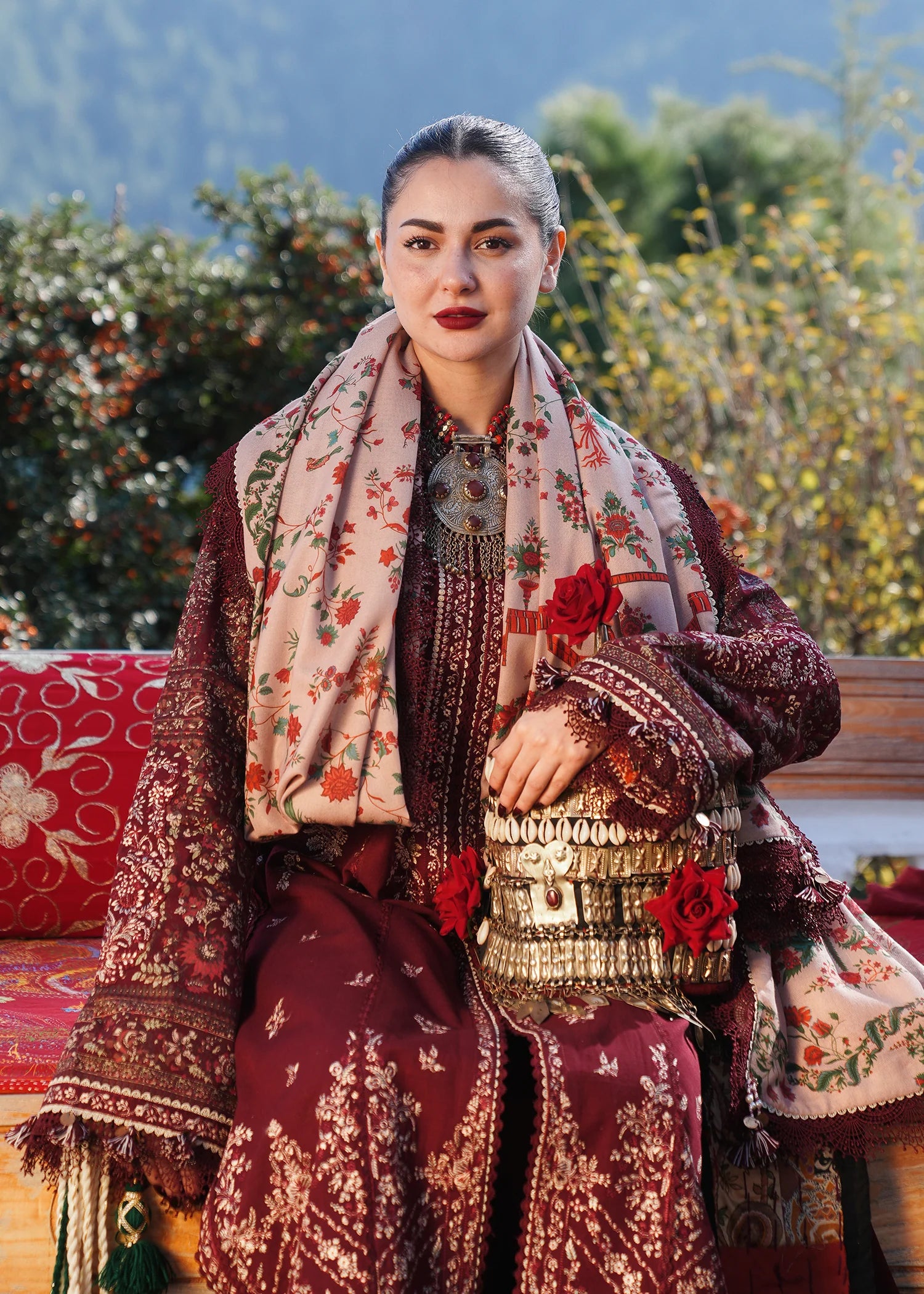 Hussain Rehar - 3PC Luxury Dhanak Embroidered Suit - USME-014035