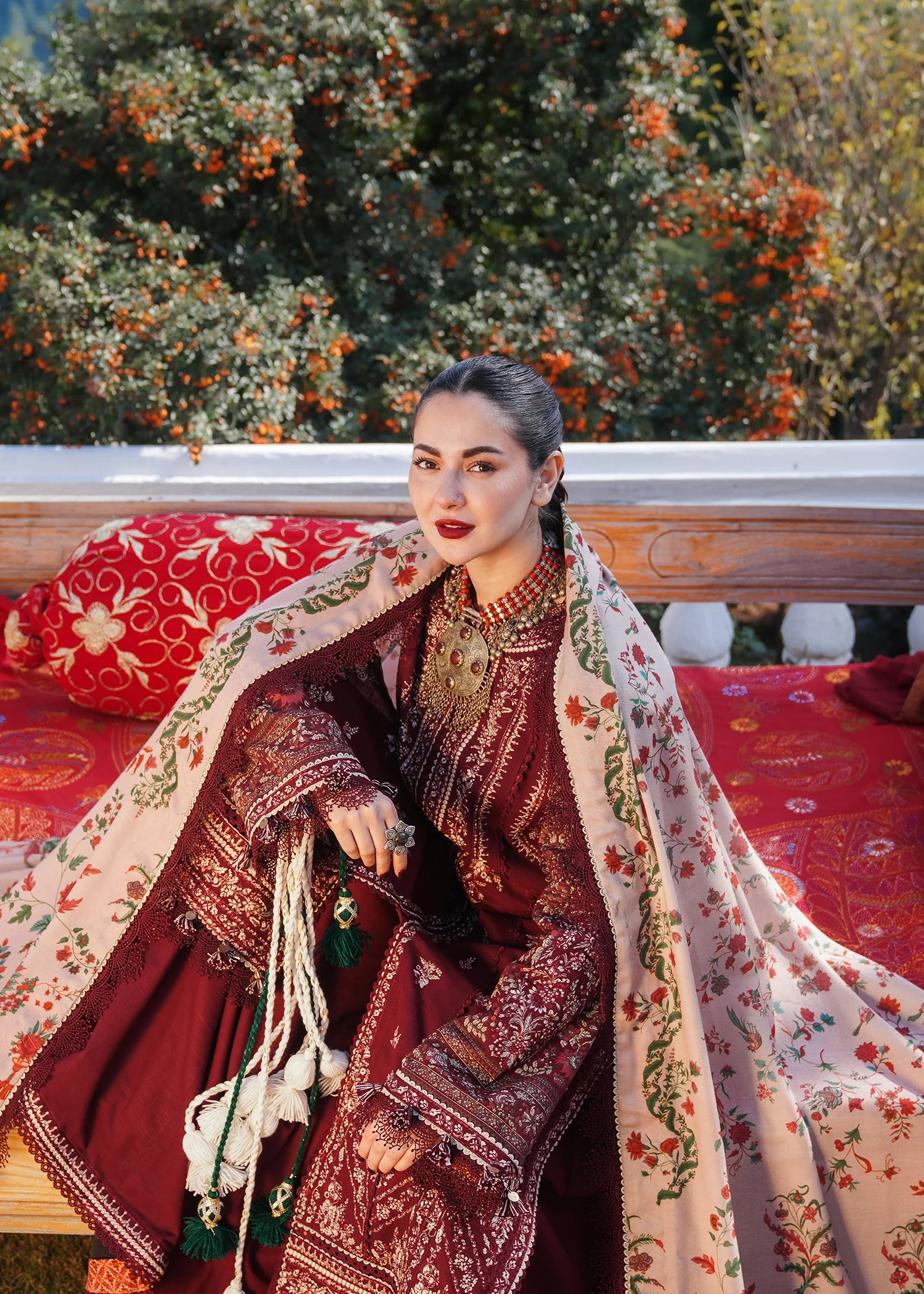 Hussain Rehar - 3PC Luxury Dhanak Embroidered Suit - USME-014035