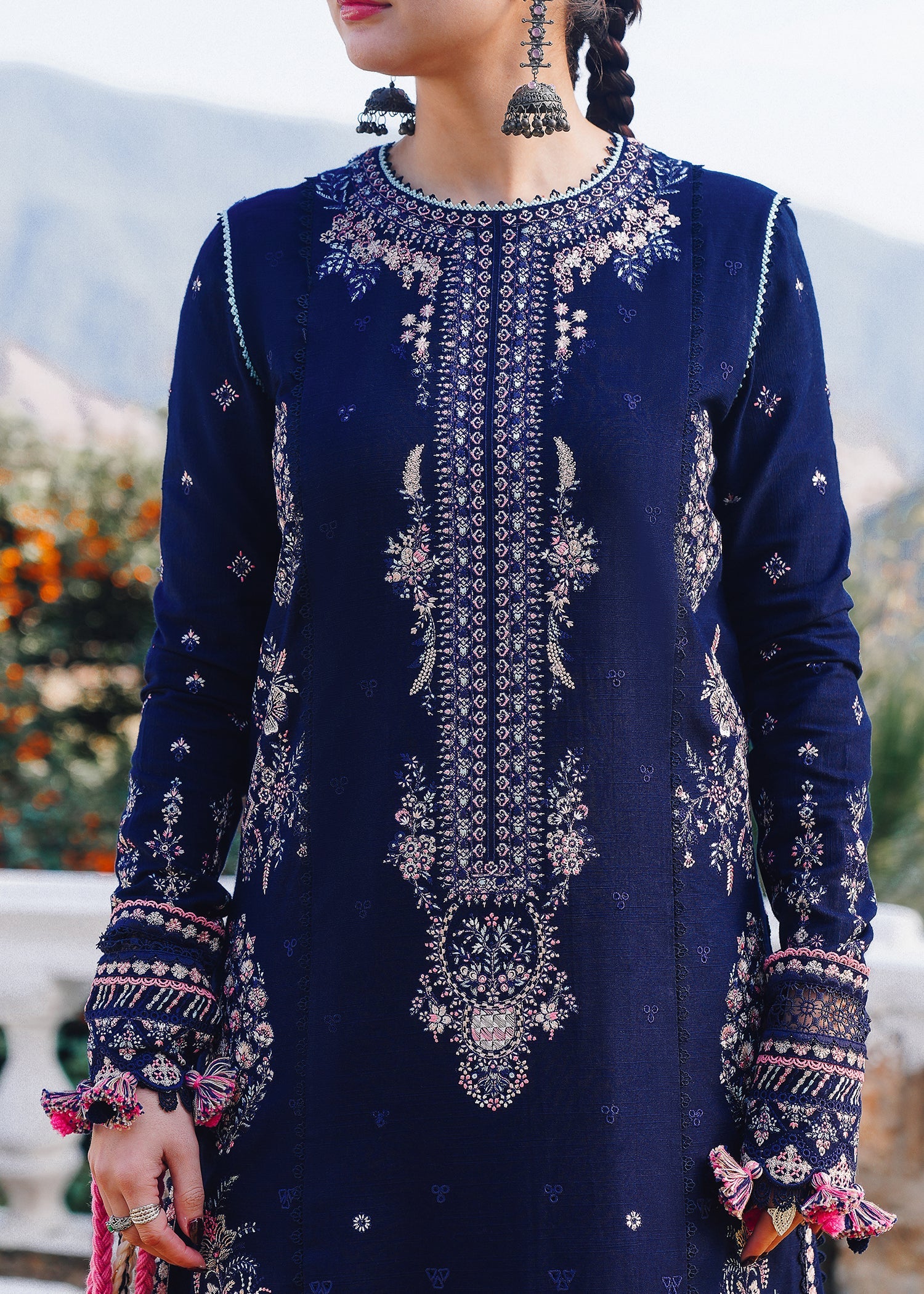 Hussain Rehar - 3PC Luxury Dhanak Embroidered Suit - USME-014036
