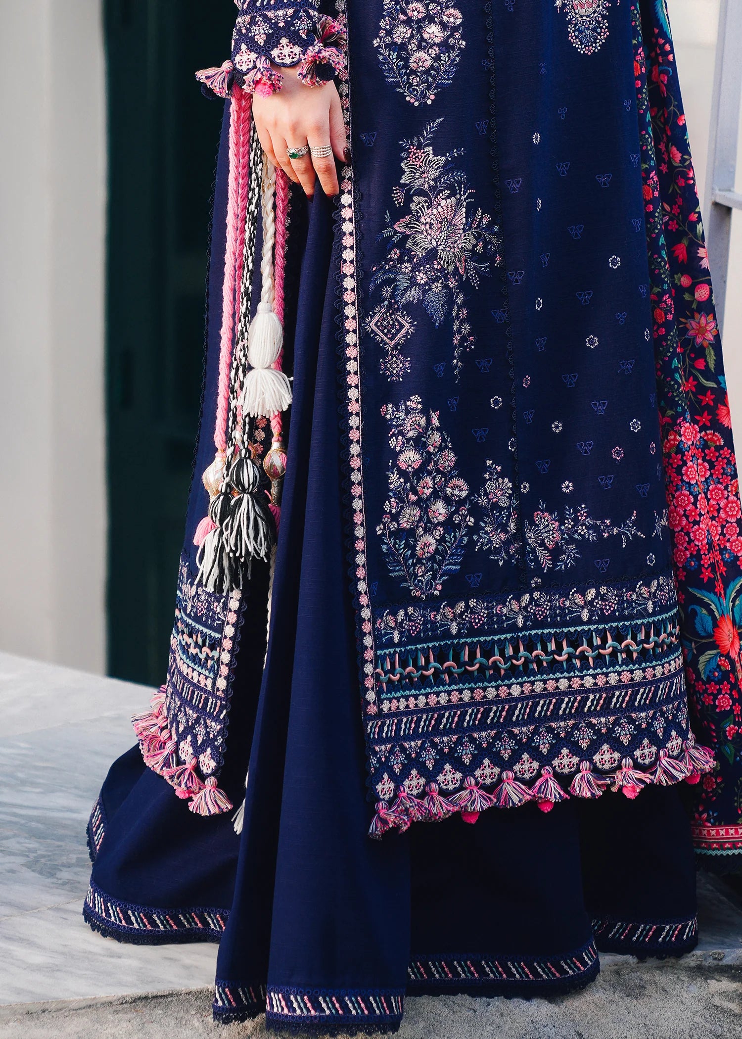 Hussain Rehar - 3PC Luxury Dhanak Embroidered Suit - USME-014036