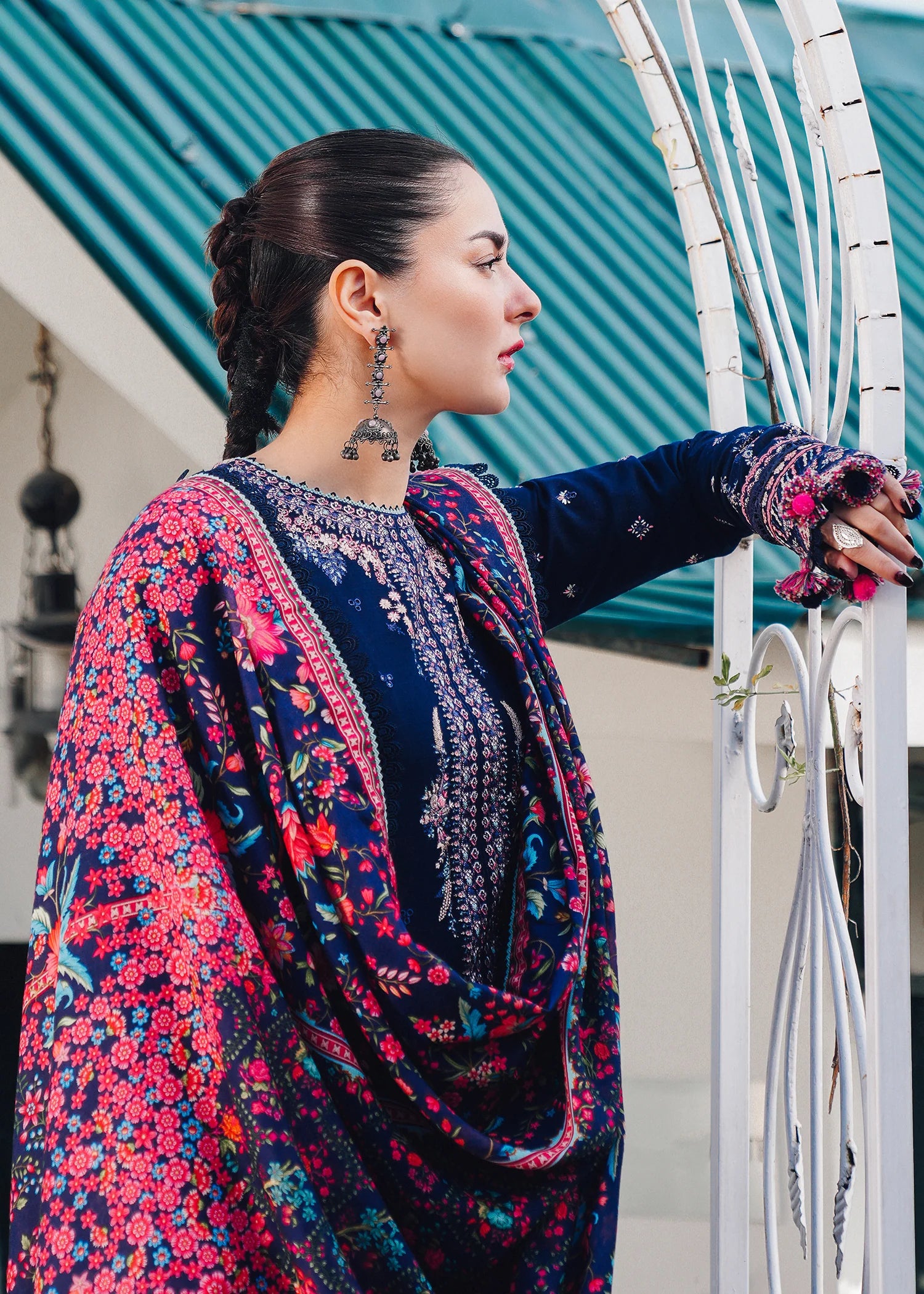 Hussain Rehar - 3PC Luxury Dhanak Embroidered Suit - USME-014036
