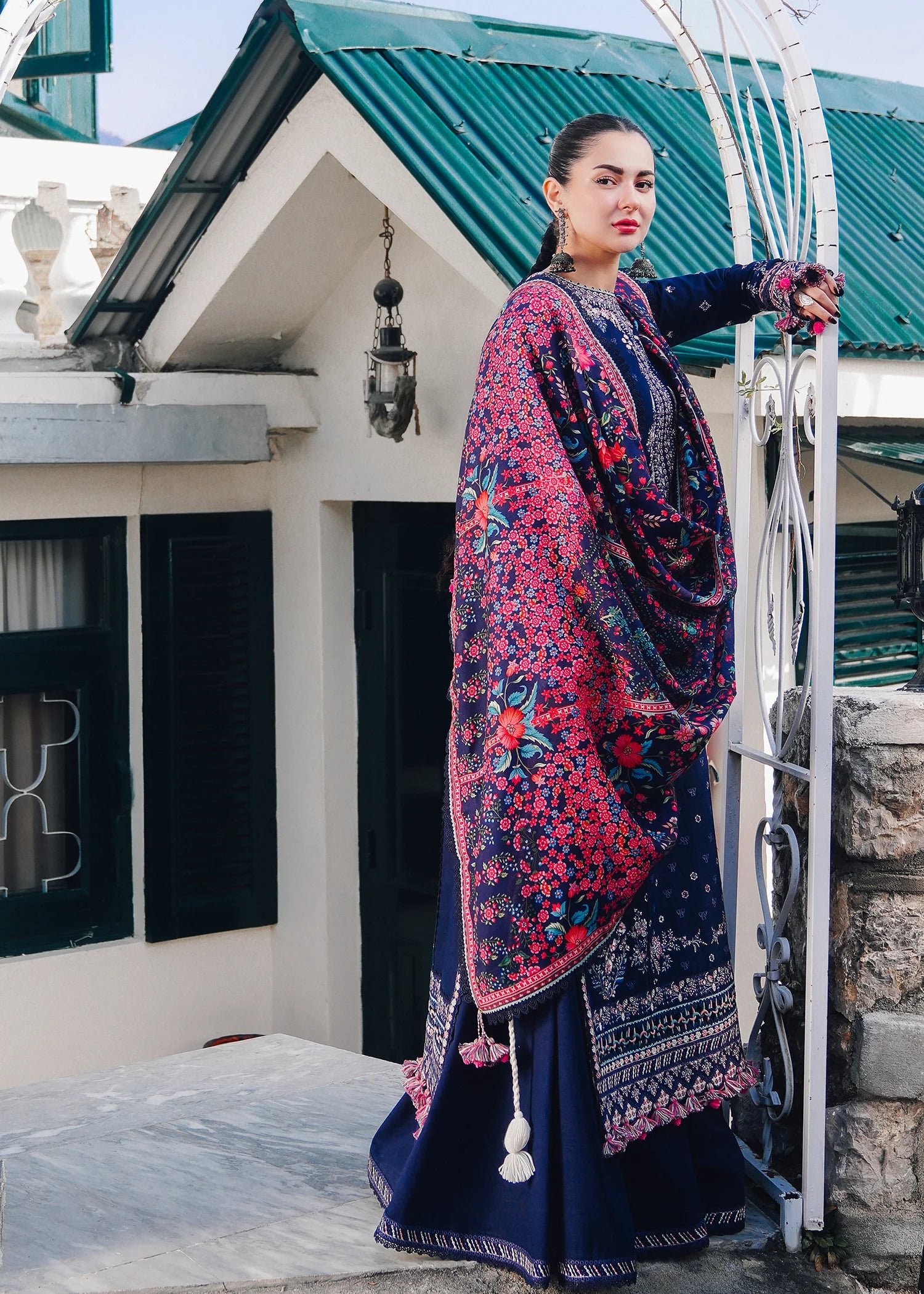 Hussain Rehar - 3PC Luxury Dhanak Embroidered Suit - USME-014036