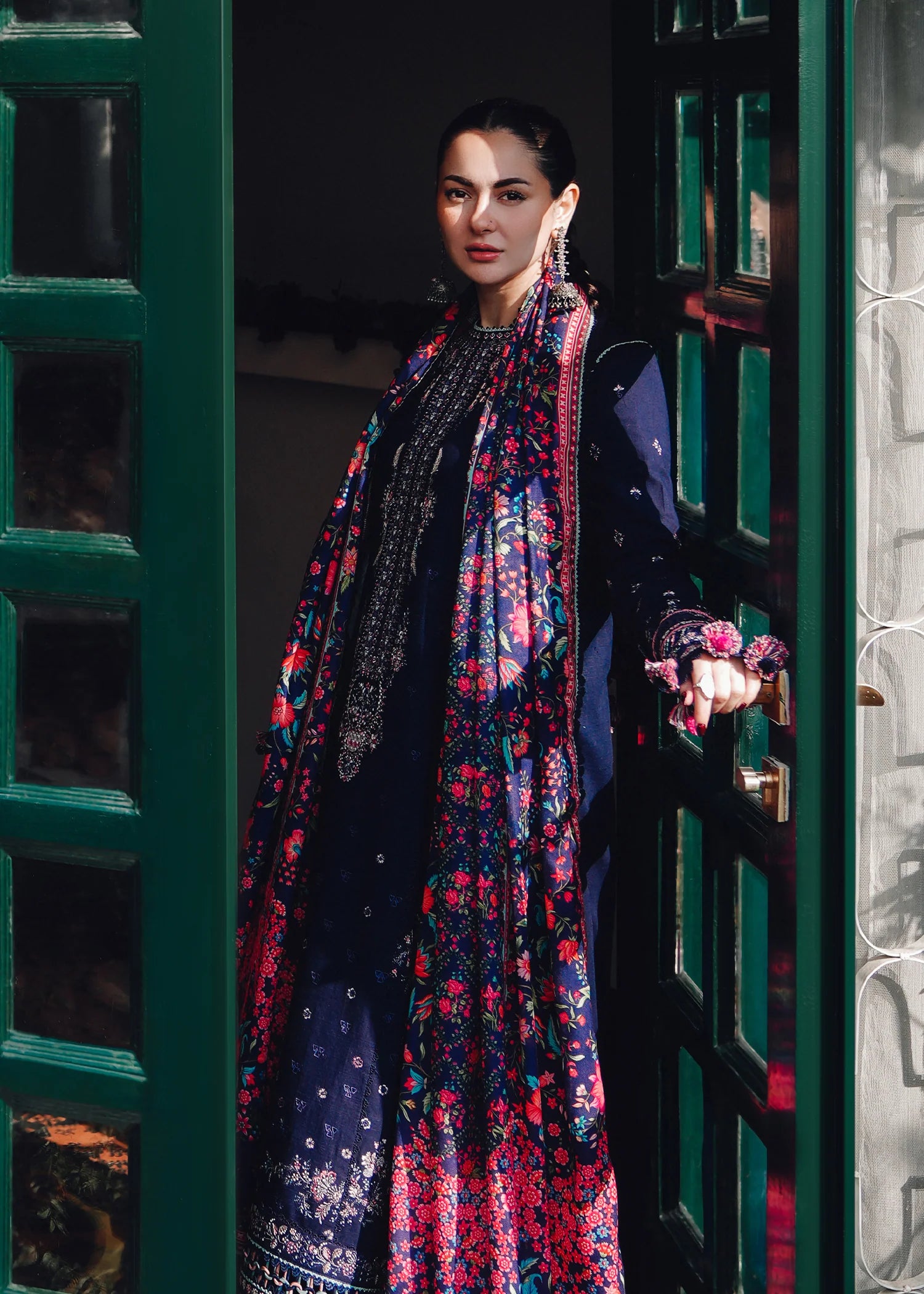 Hussain Rehar - 3PC Luxury Dhanak Embroidered Suit - USME-014036