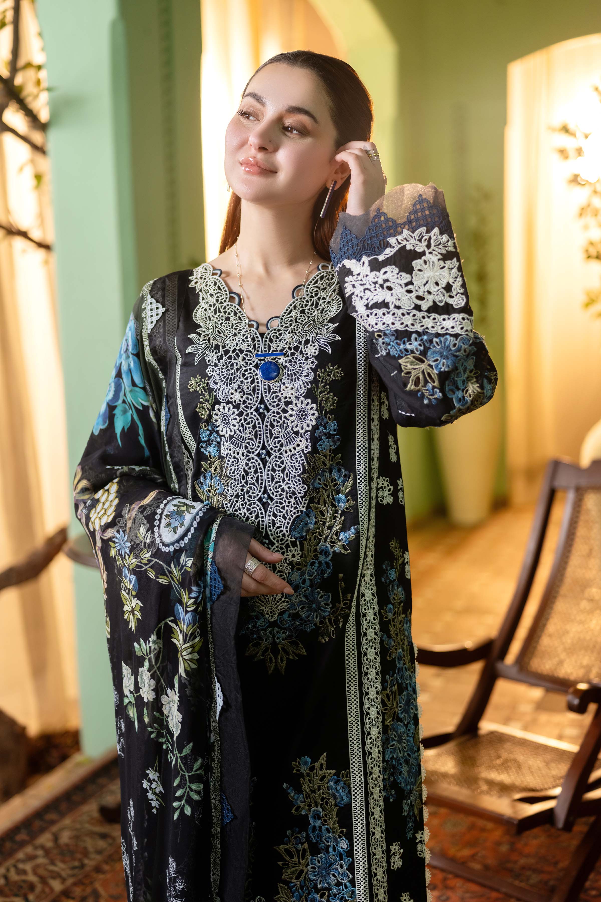 JADE - 3PC Luxury Dhanak Embroidered Suit - USME-014042
