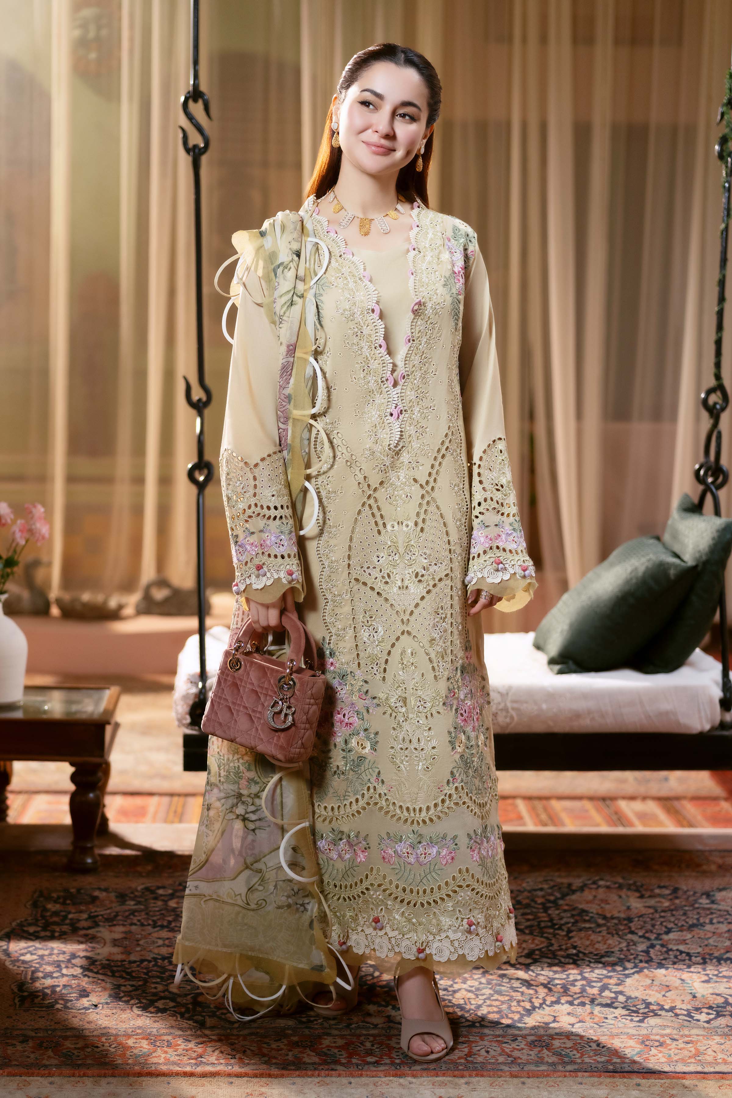 JADE - 3PC Luxury Dhanak Embroidered Suit - USME-014044
