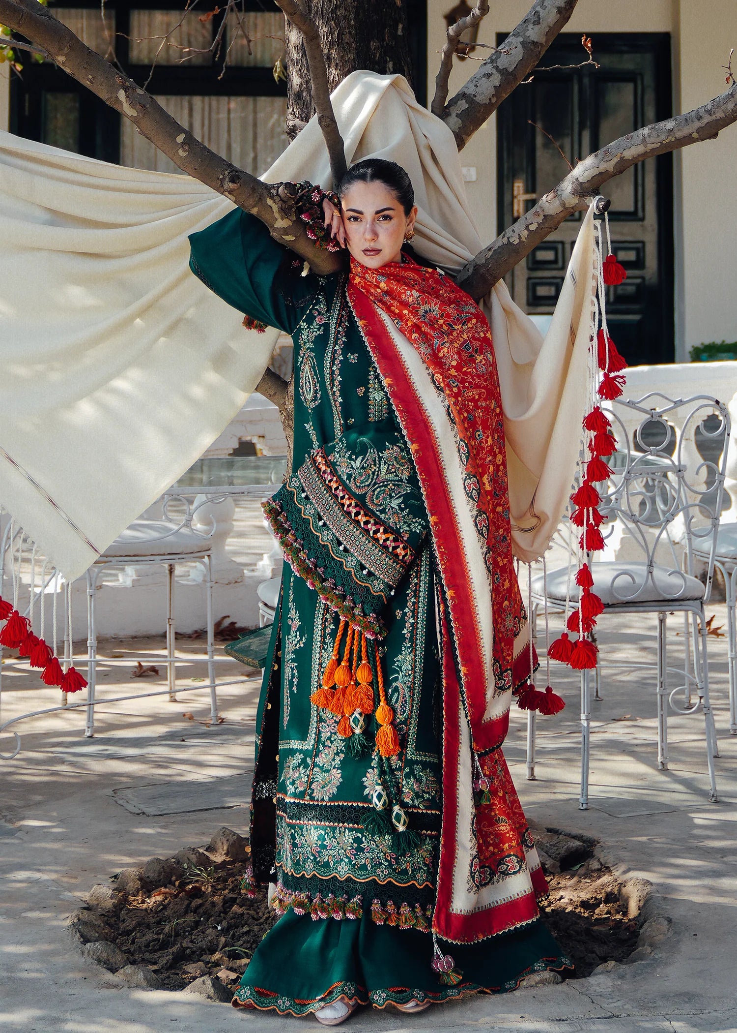 Hussain Rehar - 3PC Luxury Dhanak Embroidered Suit - USME-014047