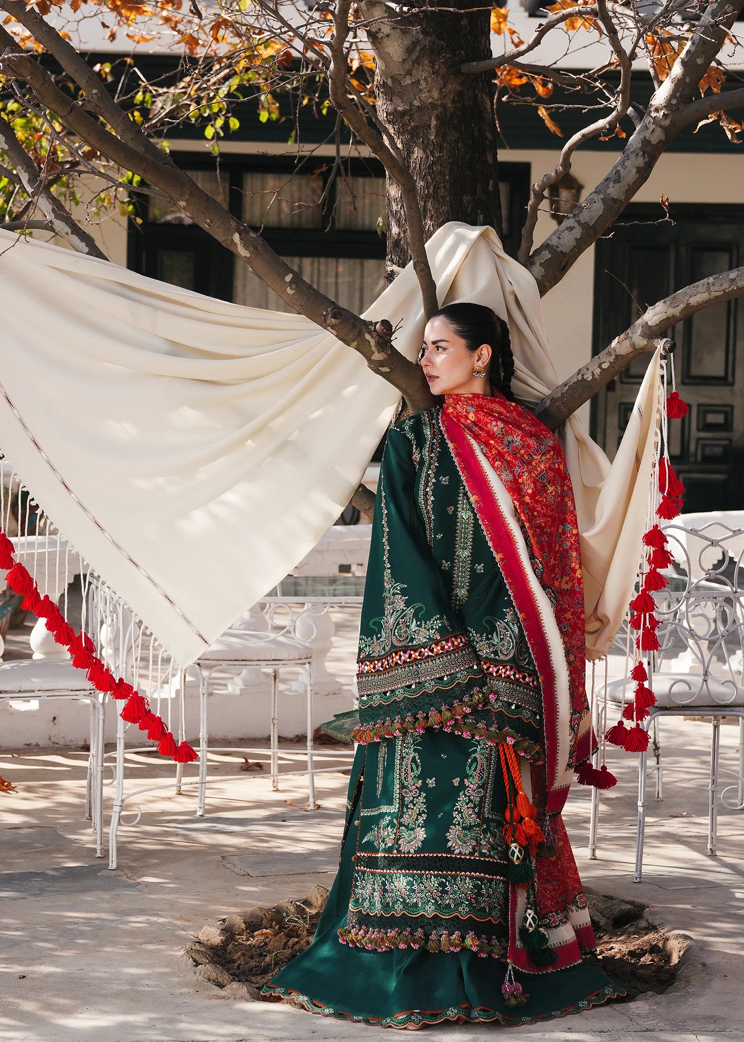 Hussain Rehar - 3PC Luxury Dhanak Embroidered Suit - USME-014047