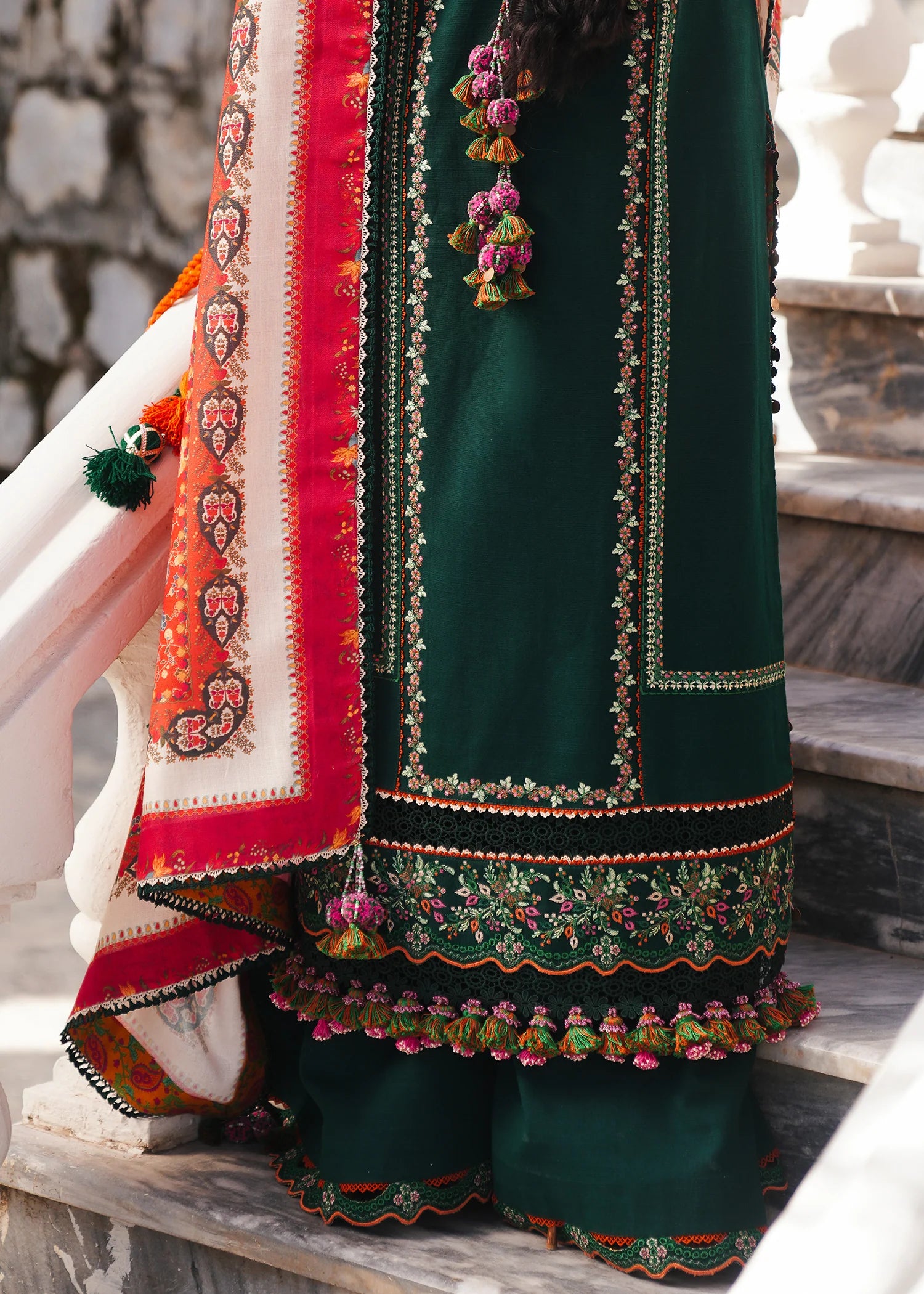 Hussain Rehar - 3PC Luxury Dhanak Embroidered Suit - USME-014047