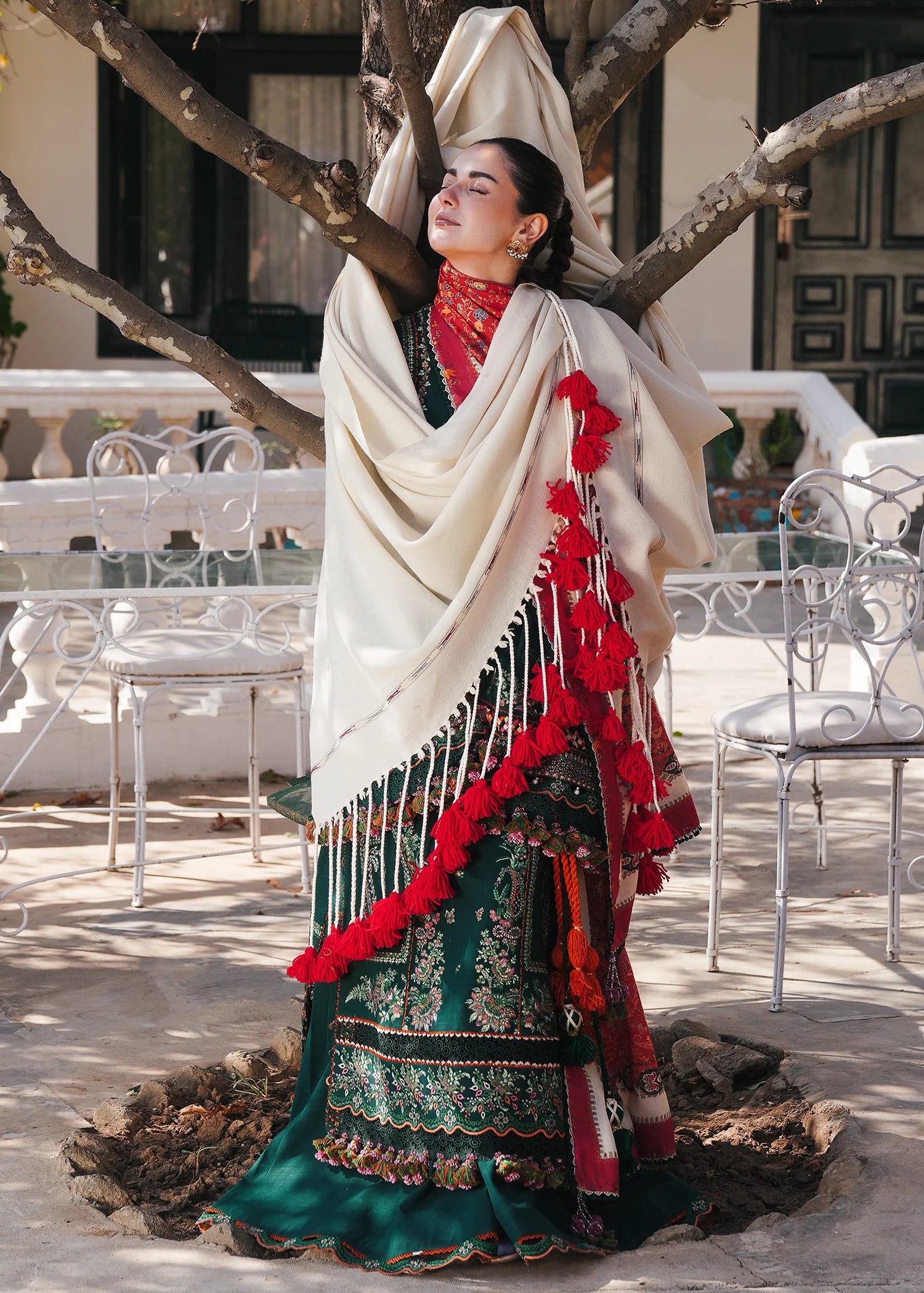 Hussain Rehar - 3PC Luxury Dhanak Embroidered Suit - USME-014047
