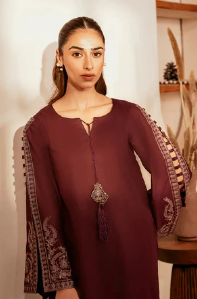 Urge - 2PC Luxury Dhanak Embroidered Suit - USME-014092