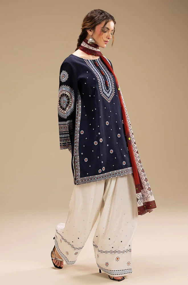Jazmin - 3PC Dhanak Embroidered Suit - USME-014094