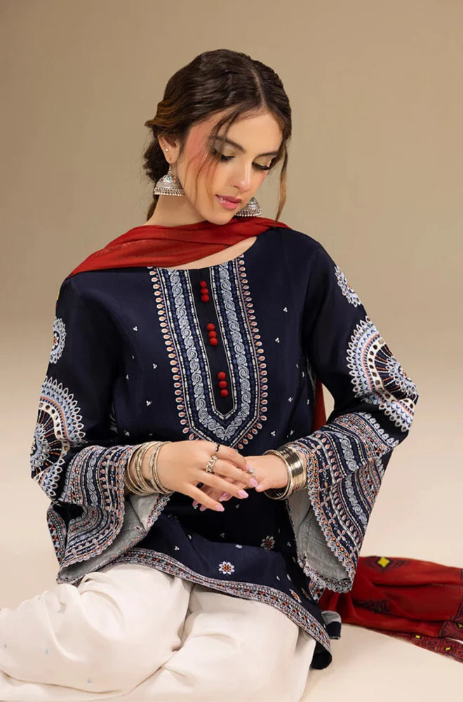 Jazmin - 3PC Dhanak Embroidered Suit - USME-014094