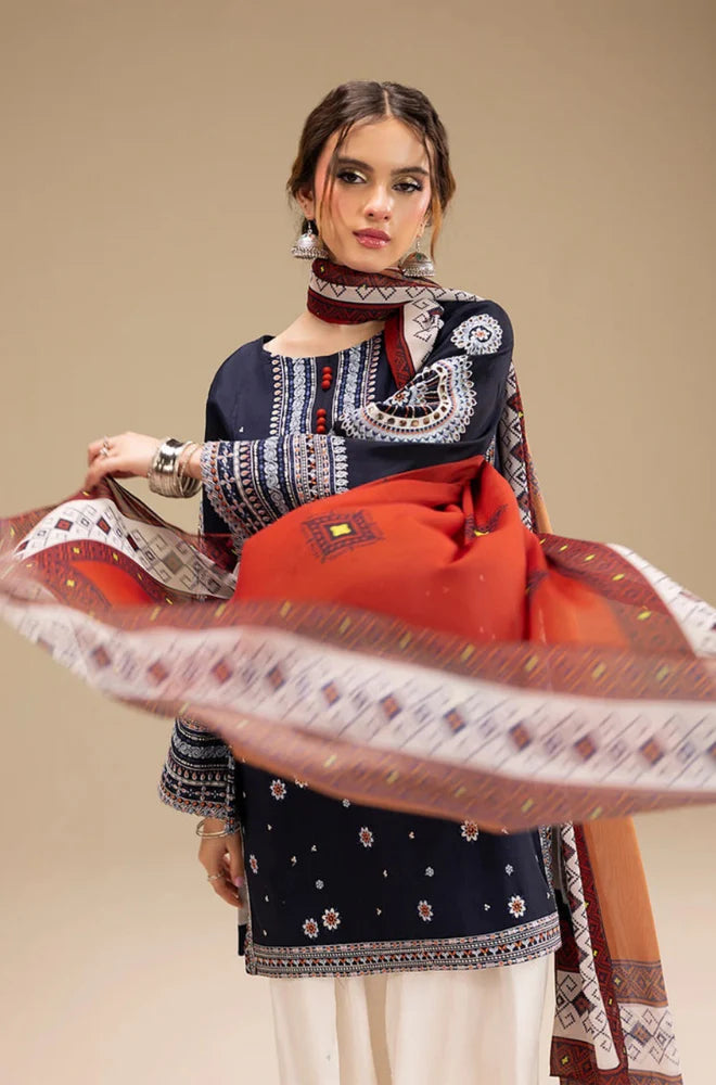 Jazmin - 3PC Dhanak Embroidered Suit - USME-014094
