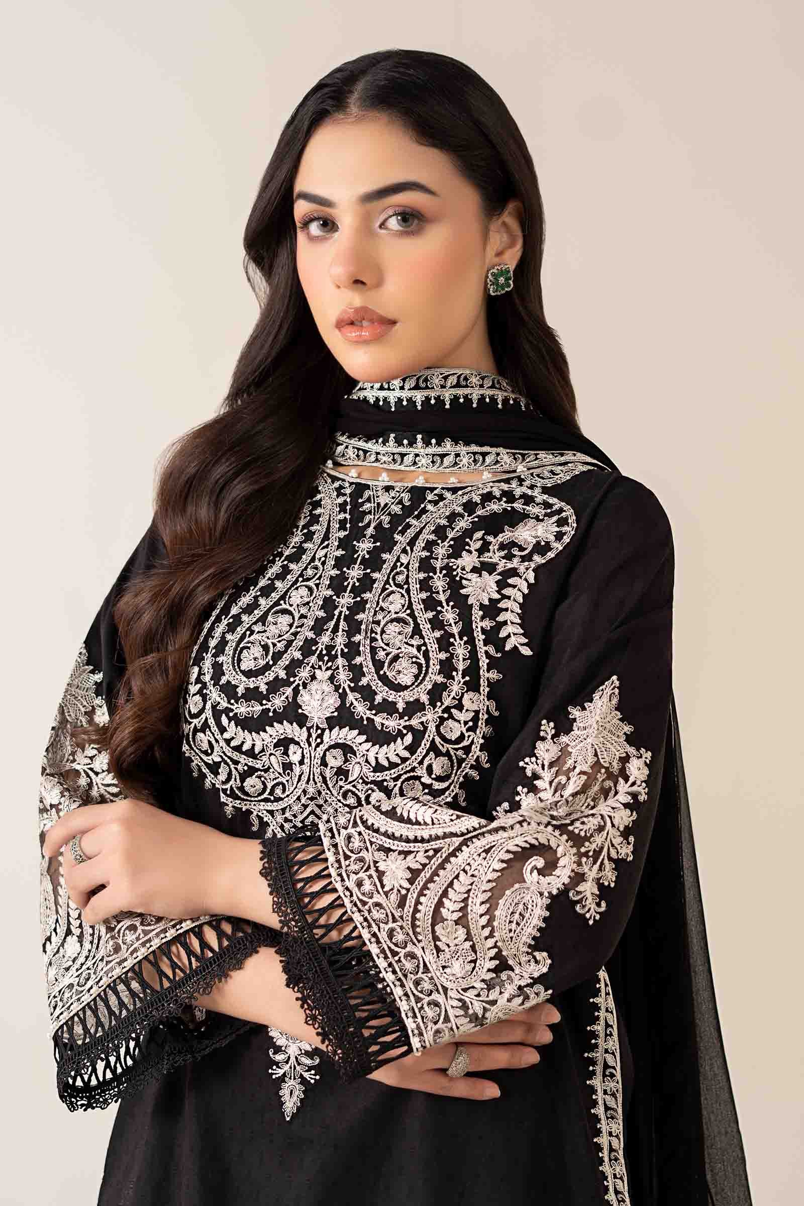 Maria.B - 3PC Dhanak Embroidered Suit - USME-014095