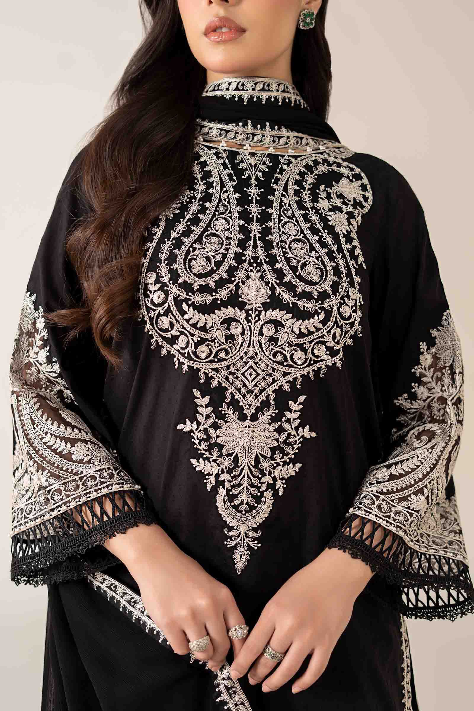 Maria.B - 3PC Dhanak Embroidered Suit - USME-014095