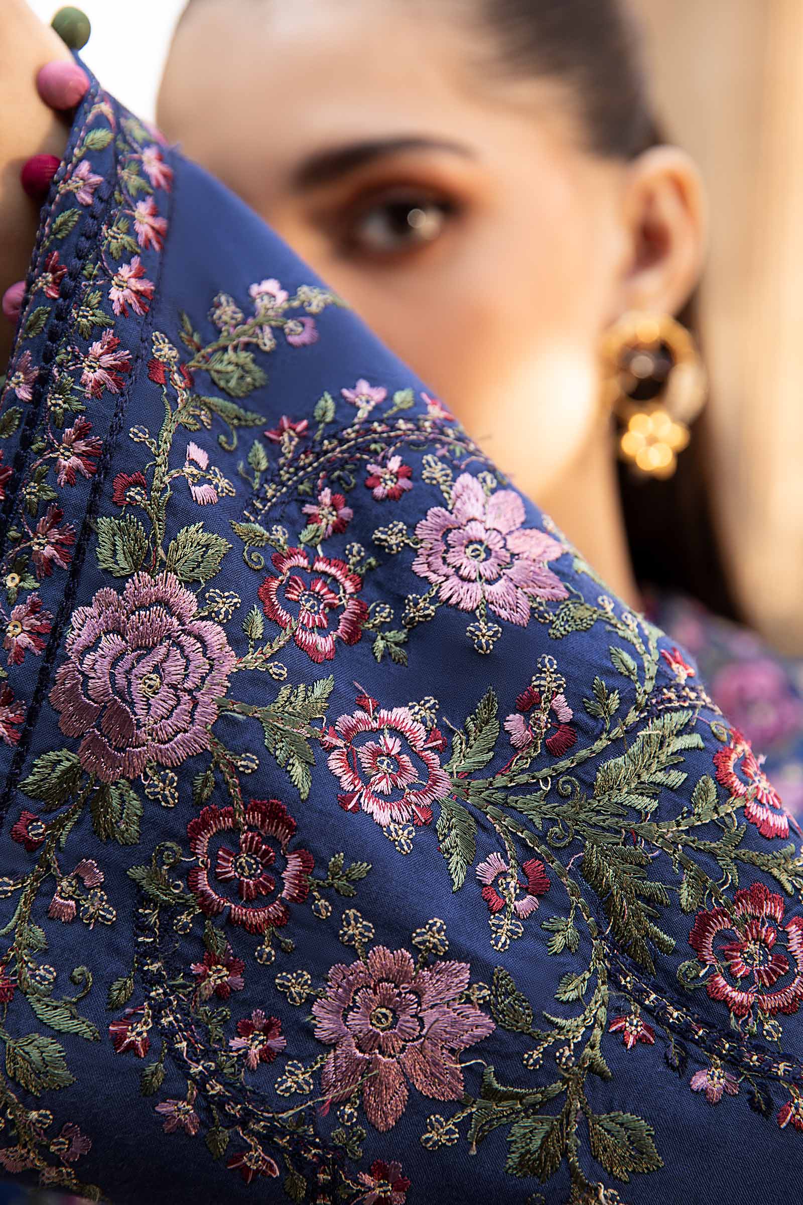 Maria.B - 3PC Dhanak Embroidered Suit - USME-014099