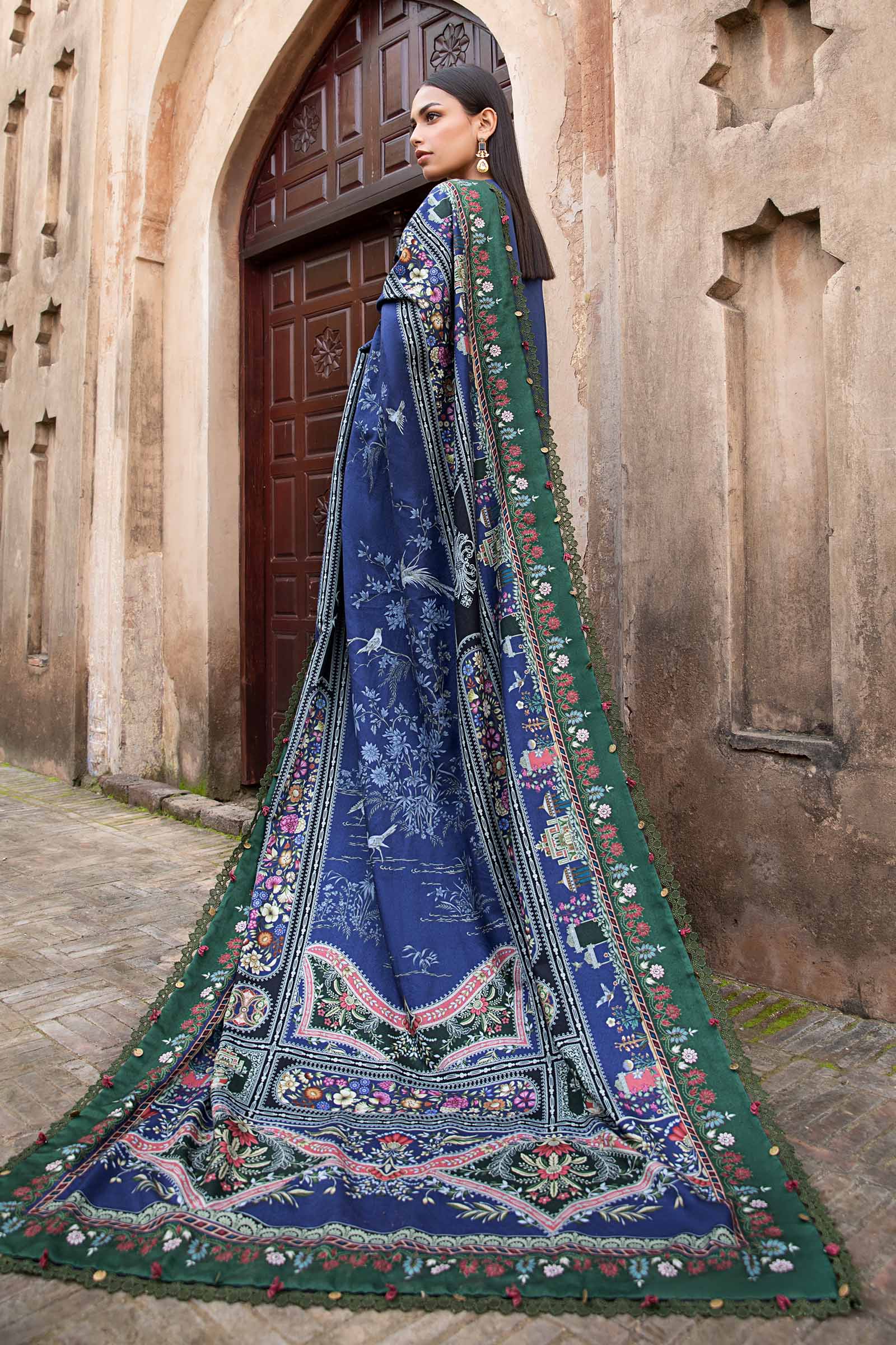 Maria.B - 3PC Dhanak Embroidered Suit - USME-014099