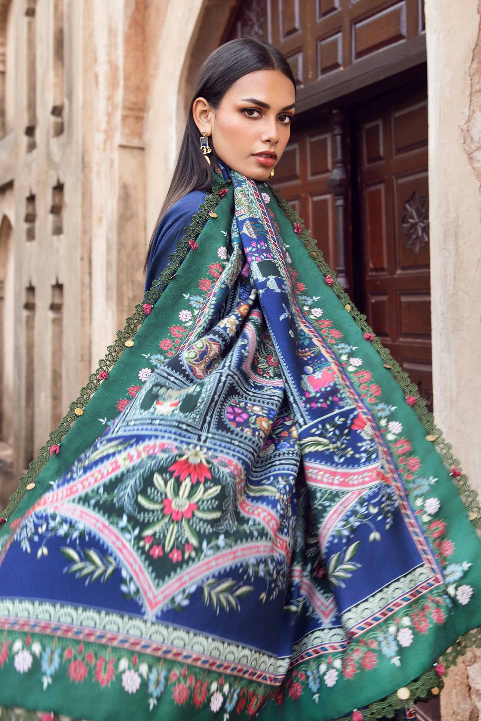 Maria.B - 3PC Dhanak Embroidered Suit - USME-014099