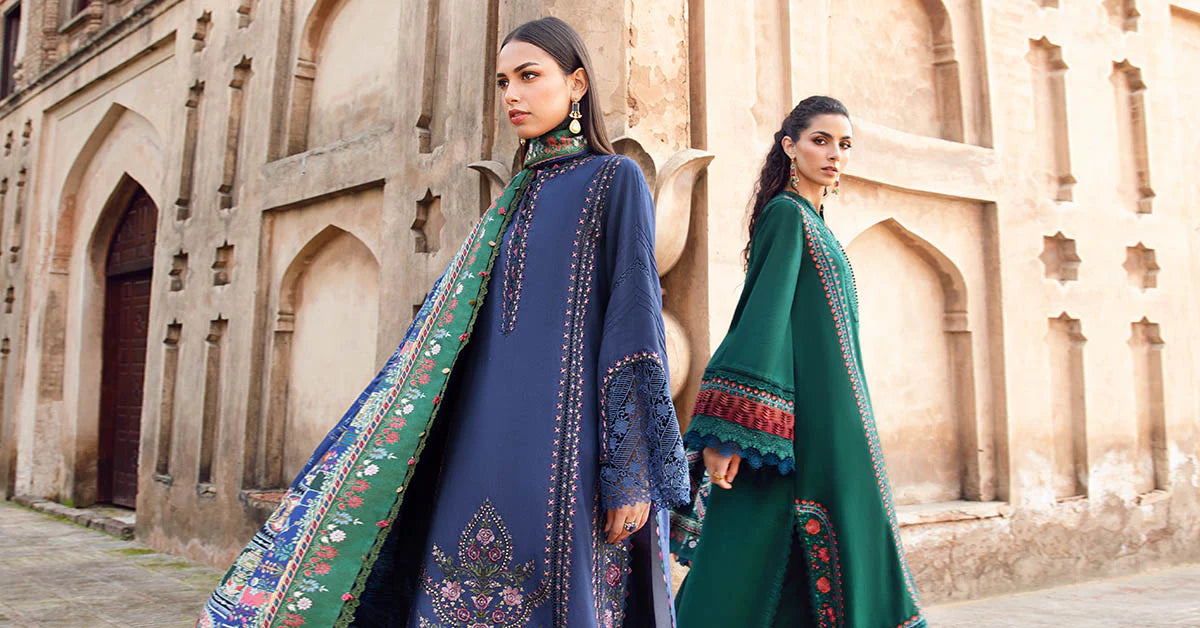 Maria.B - 3PC Dhanak Embroidered Suit - USME-014099
